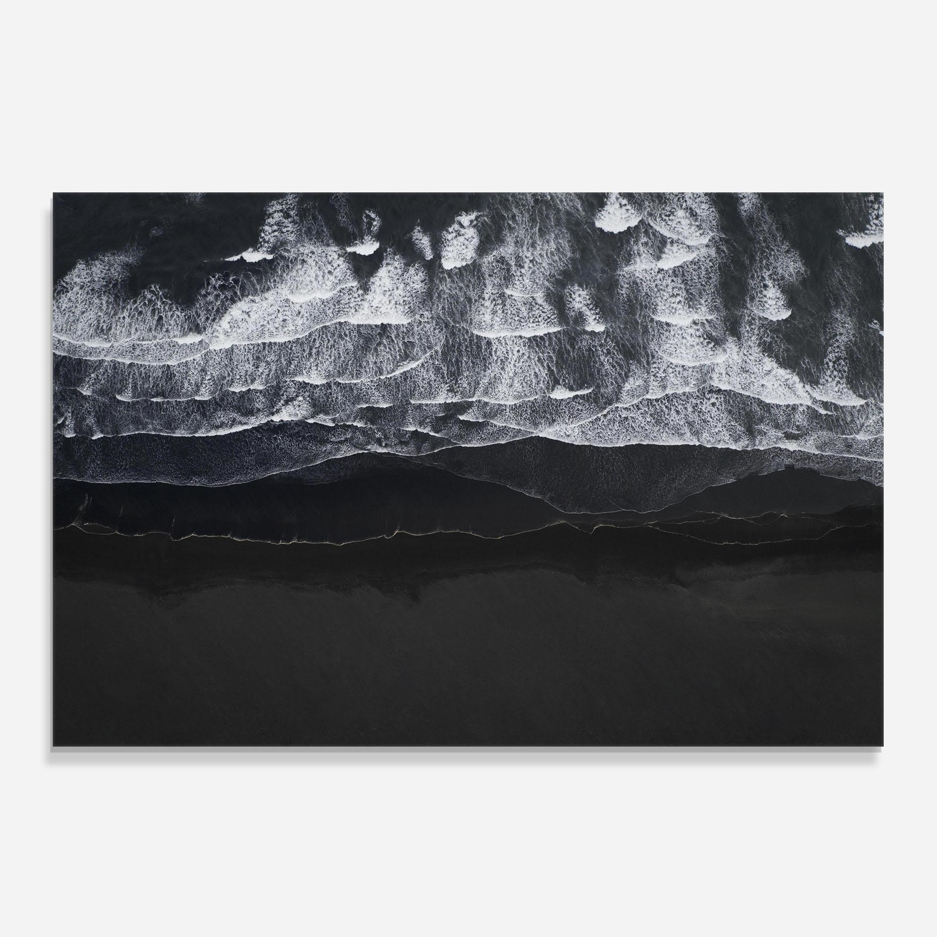 Panou Sticla Bucatarie Grey Waves Beach mockup 0