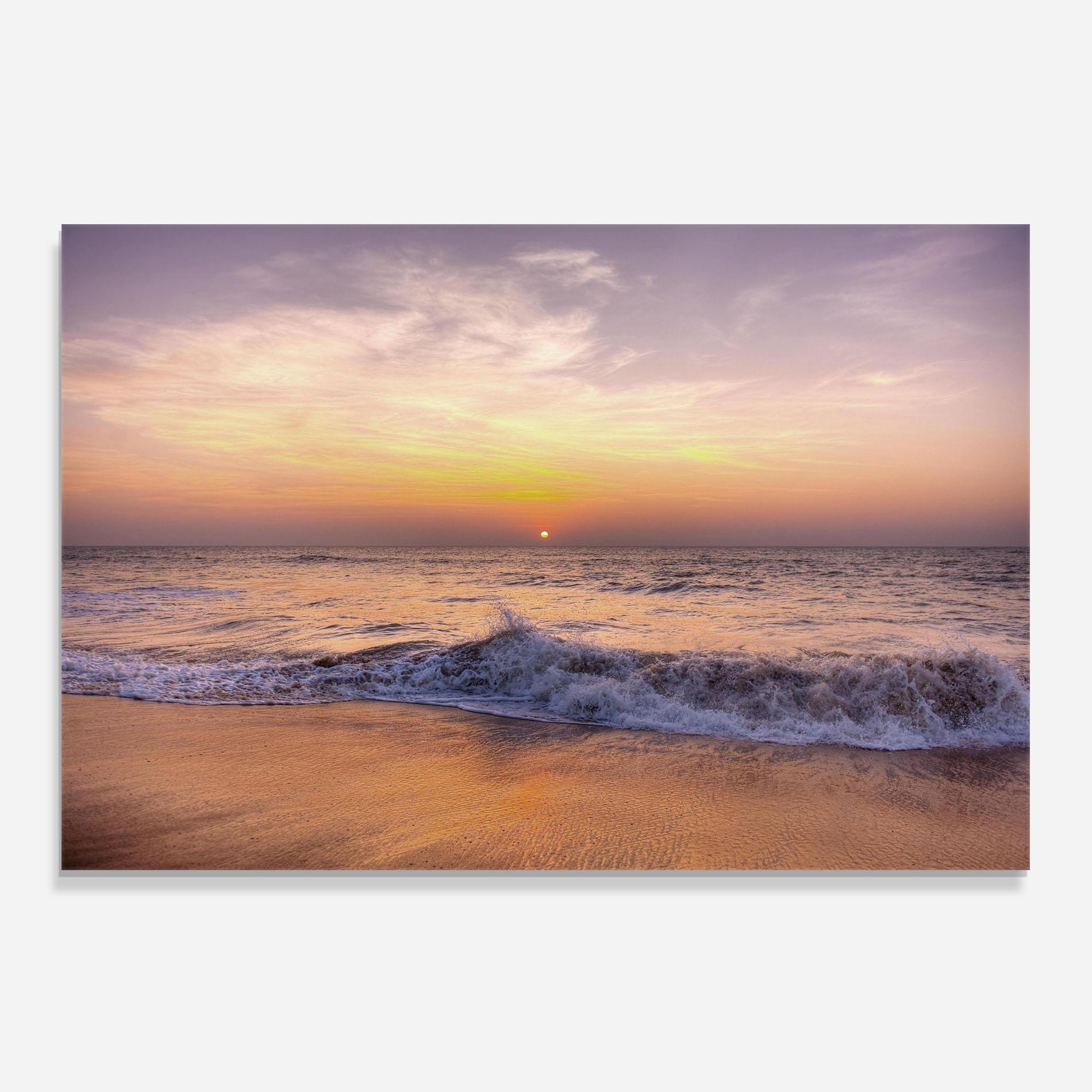 Panou Sticla Bucatarie Purple Sky Beach mockup 0