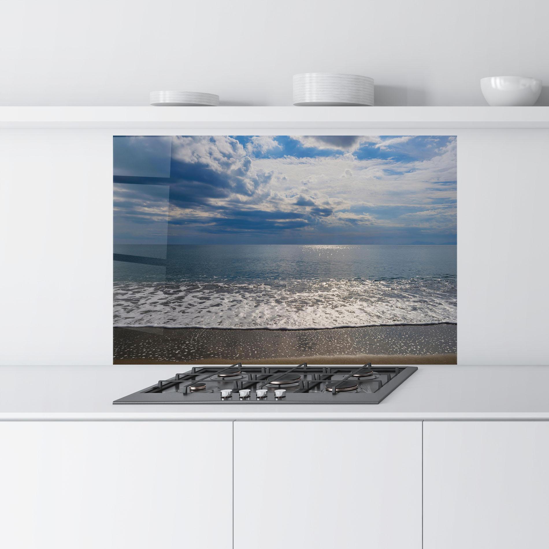 Panou Sticla Bucatarie Blue Cream Beach mockup 9