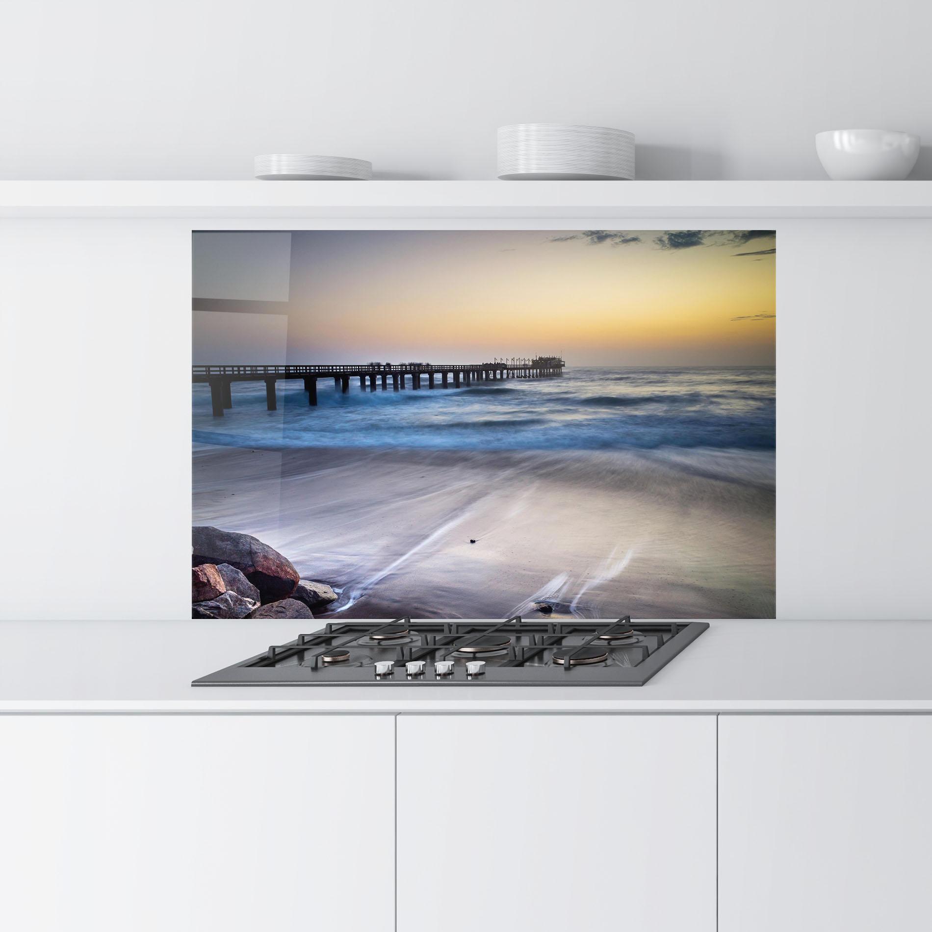 Panou Sticla Bucatarie Empty Pretty Beach mockup 9
