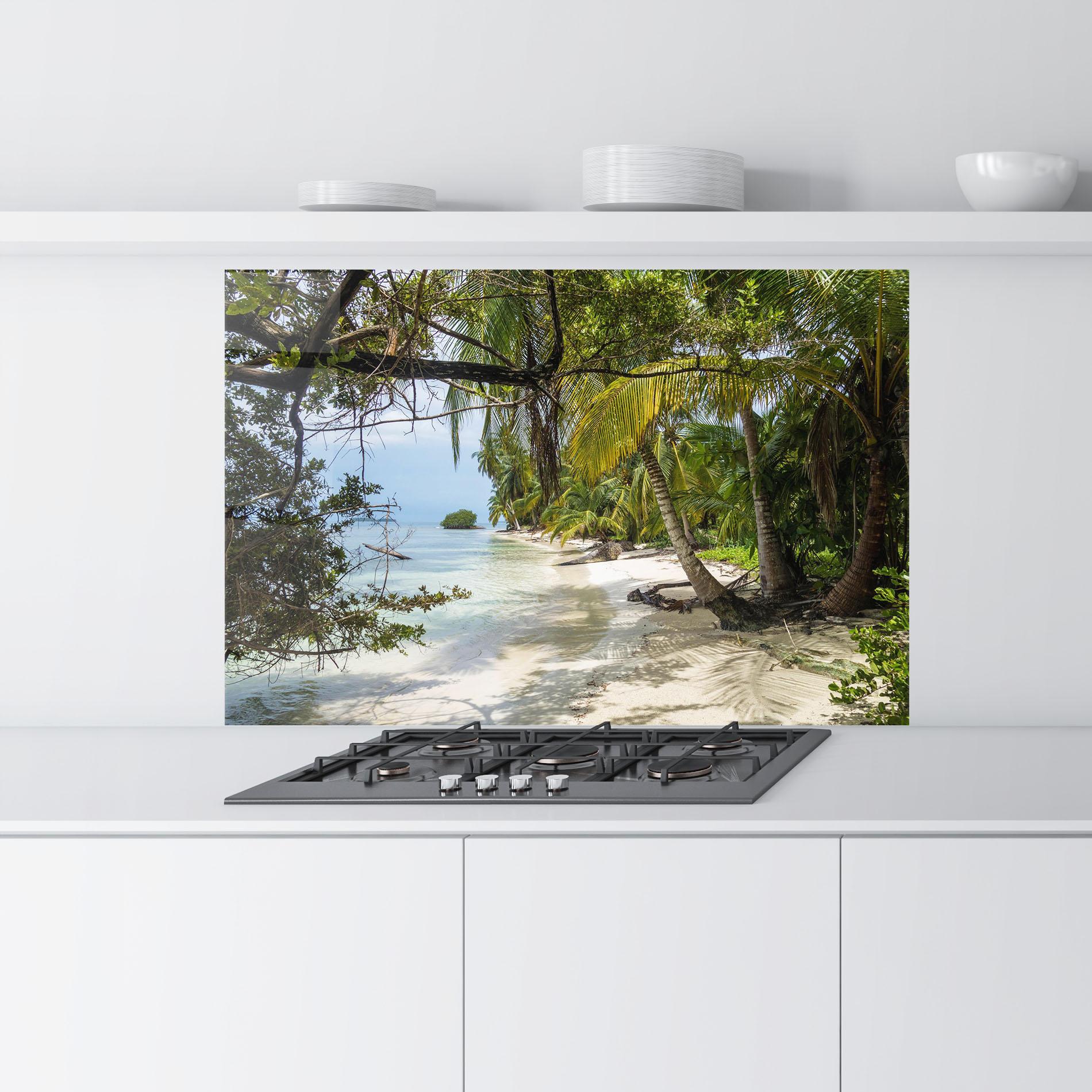 Panou Sticla Bucatarie Island Beach mockup 9