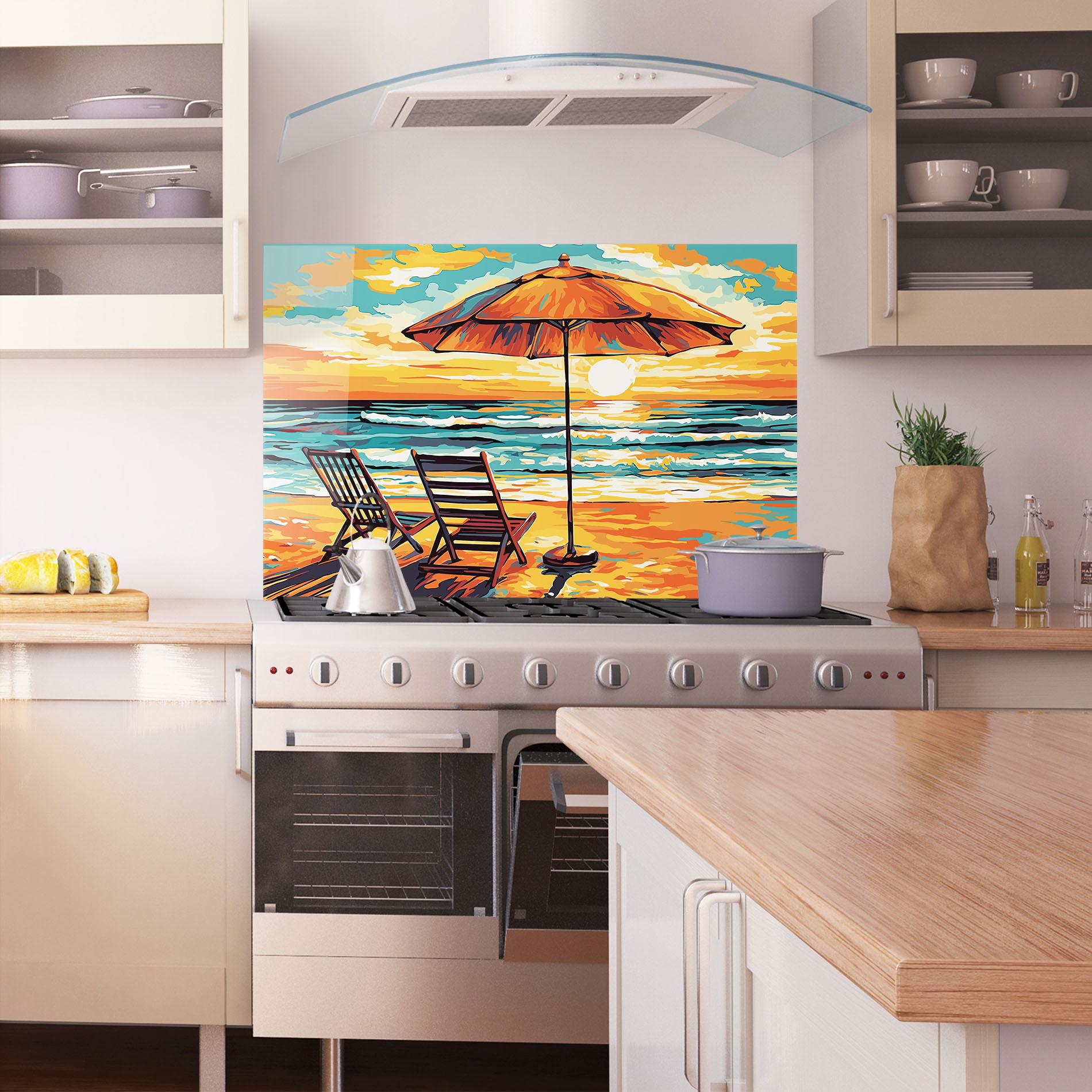 Panou Sticla Bucatarie Chair Sunset View mockup 1