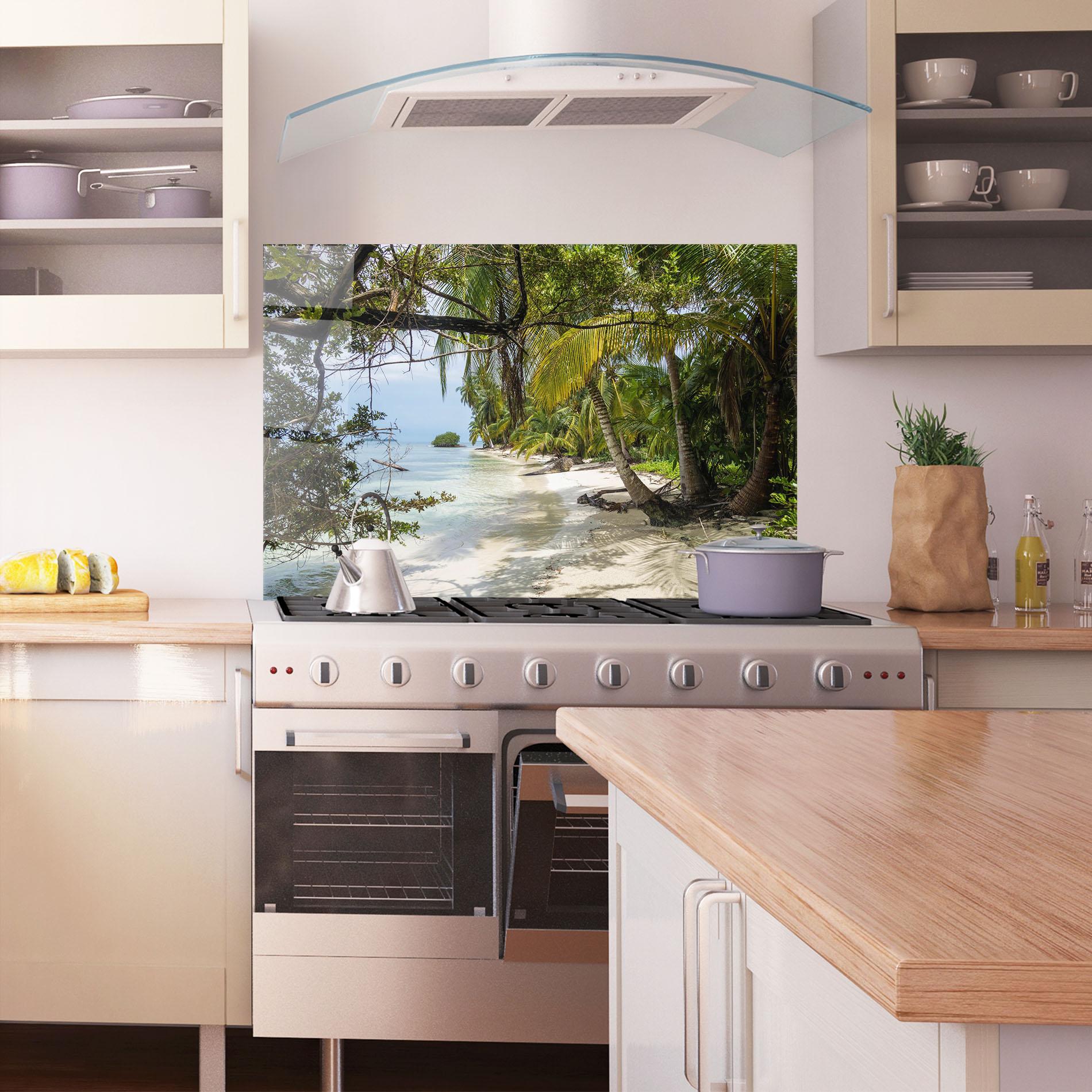 Panou Sticla Bucatarie Island Beach mockup 1