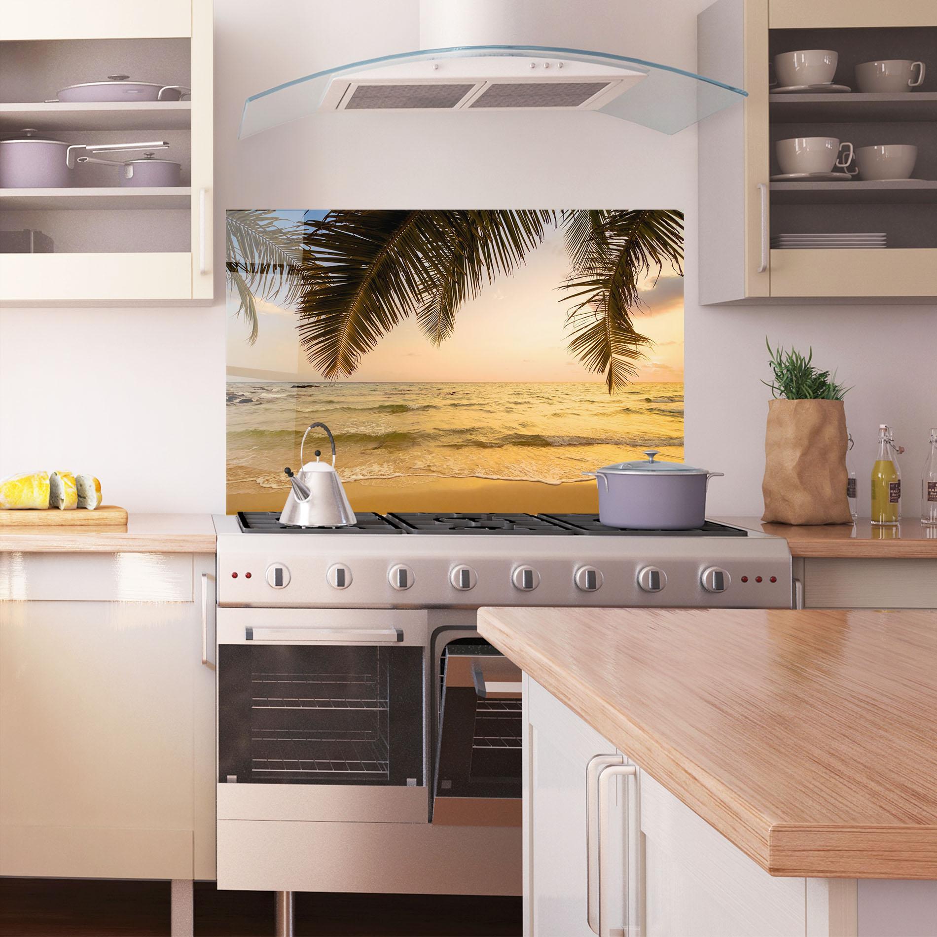 Panou Sticla Bucatarie Paradise Island mockup 1