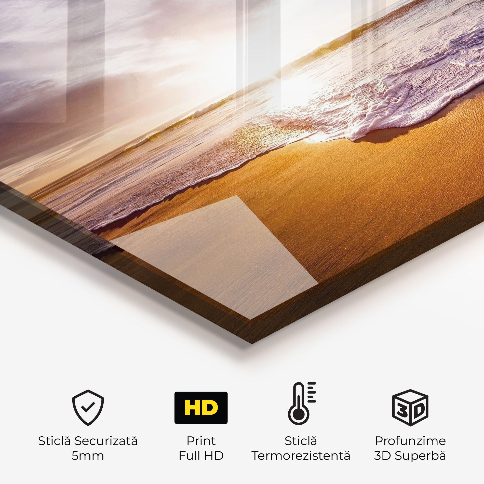 Panou Sticla Bucatarie Beach Sunrise mockup 2