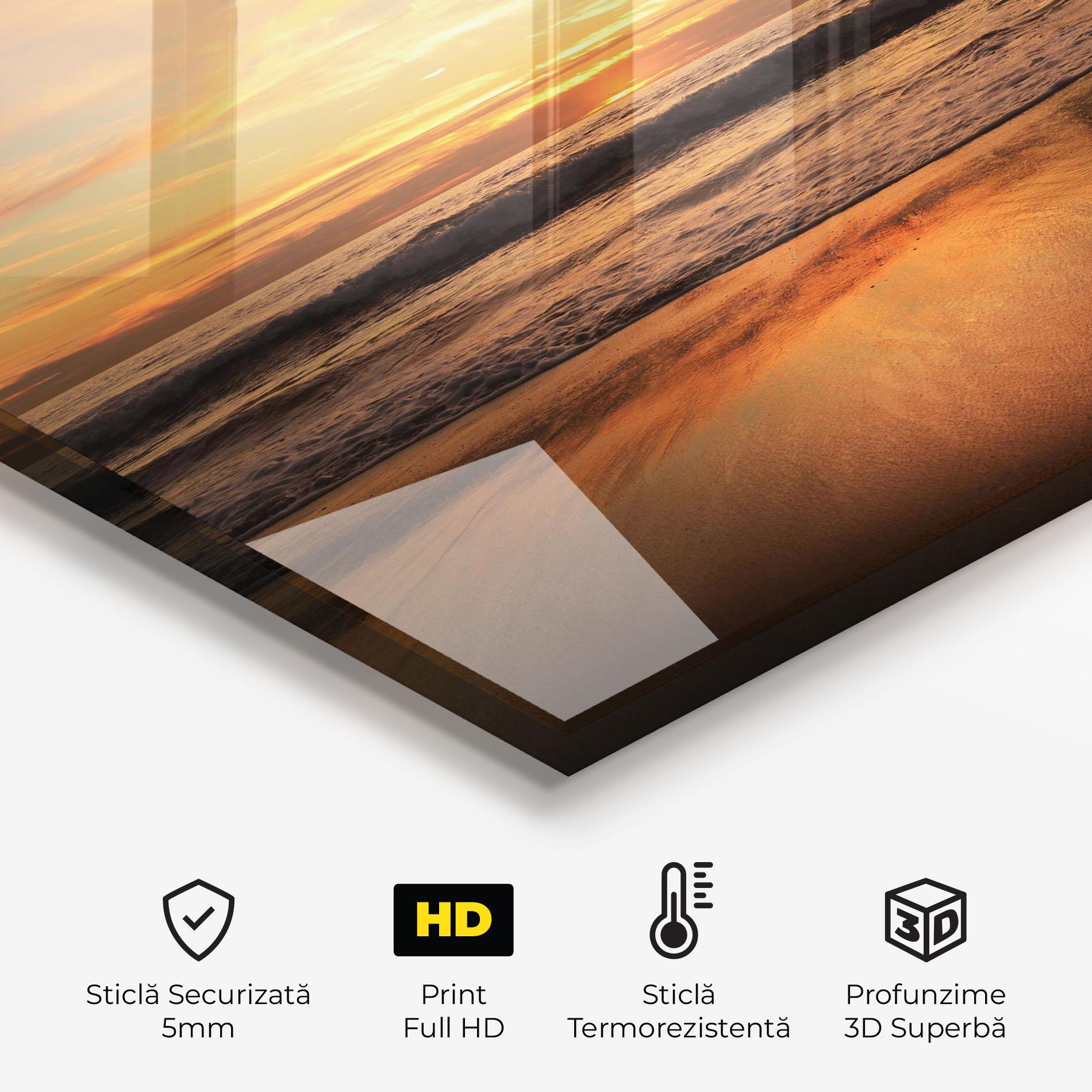 Panou Sticla Bucatarie Beach Sunset View mockup 2