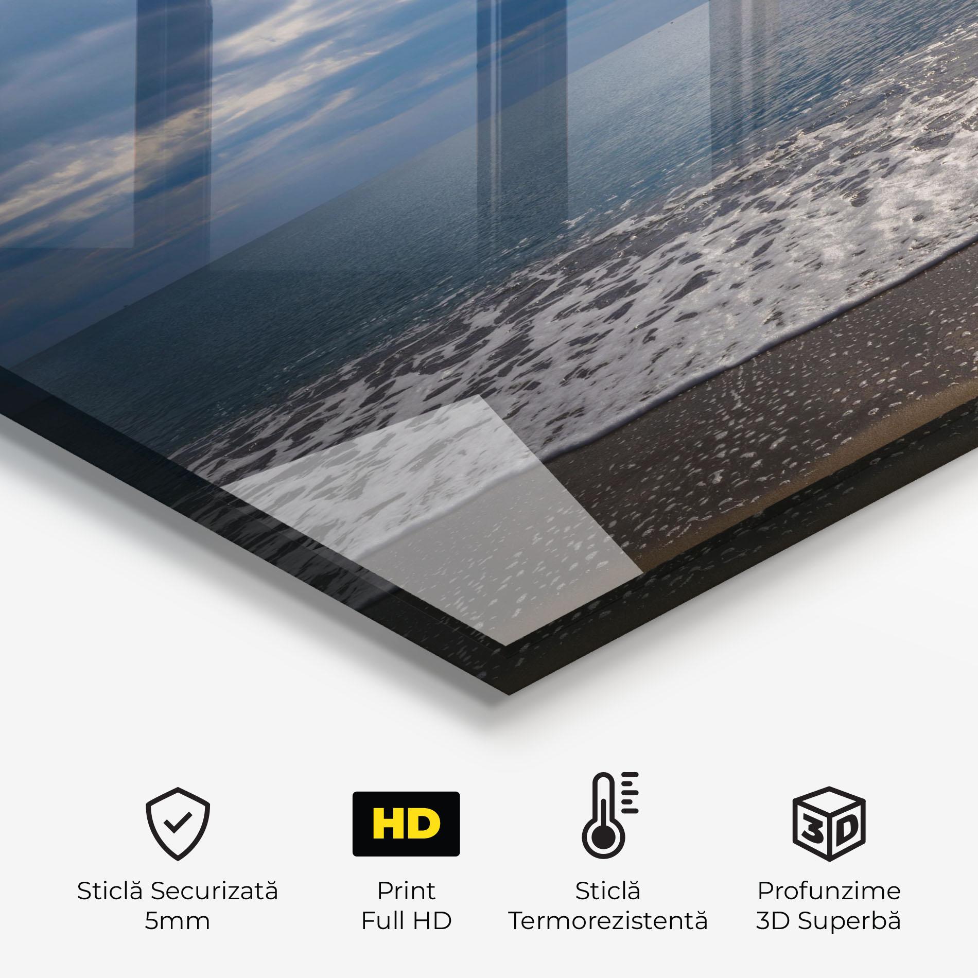 Panou Sticla Bucatarie Blue Cream Beach mockup 2