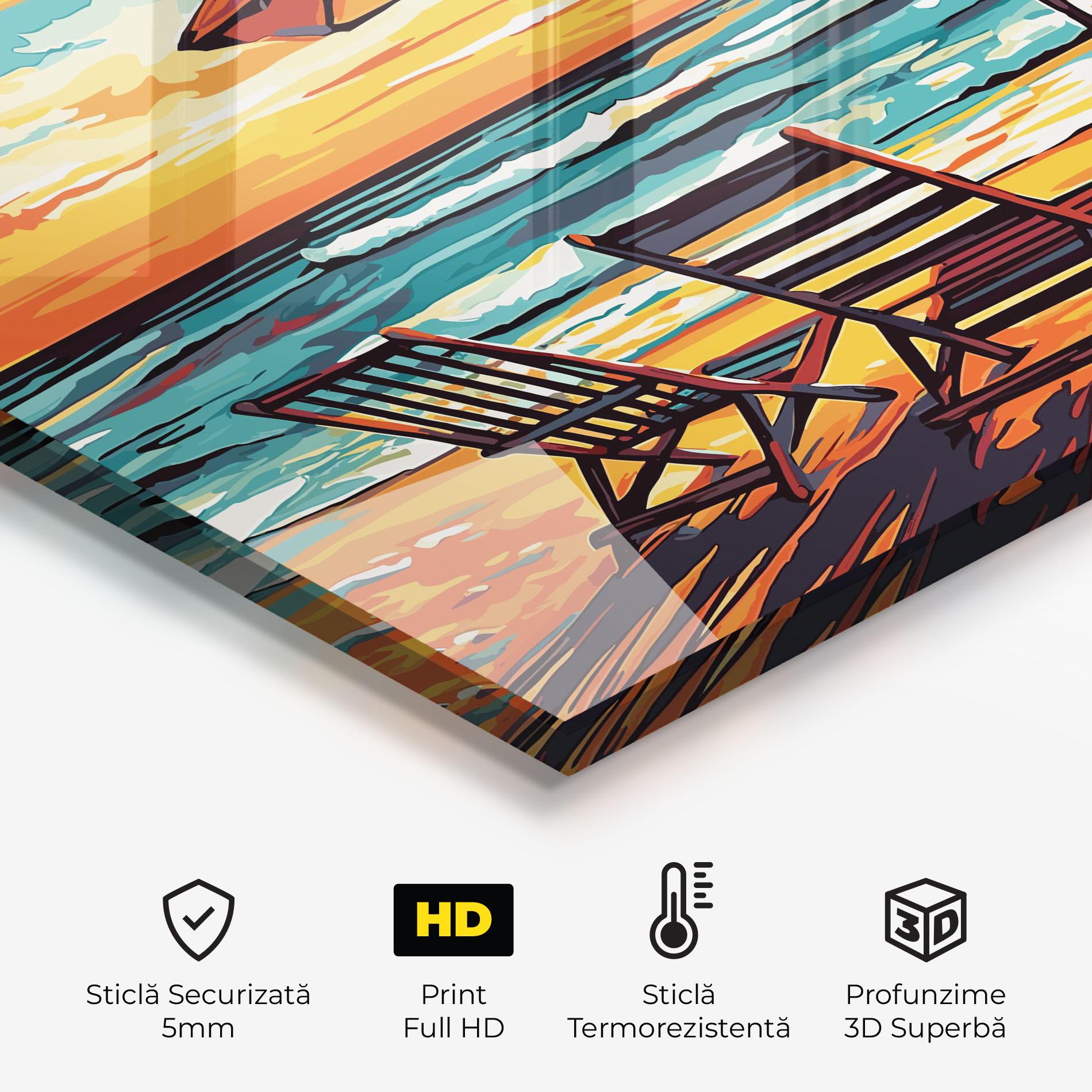 Panou Sticla Bucatarie Chair Sunset View mockup 2