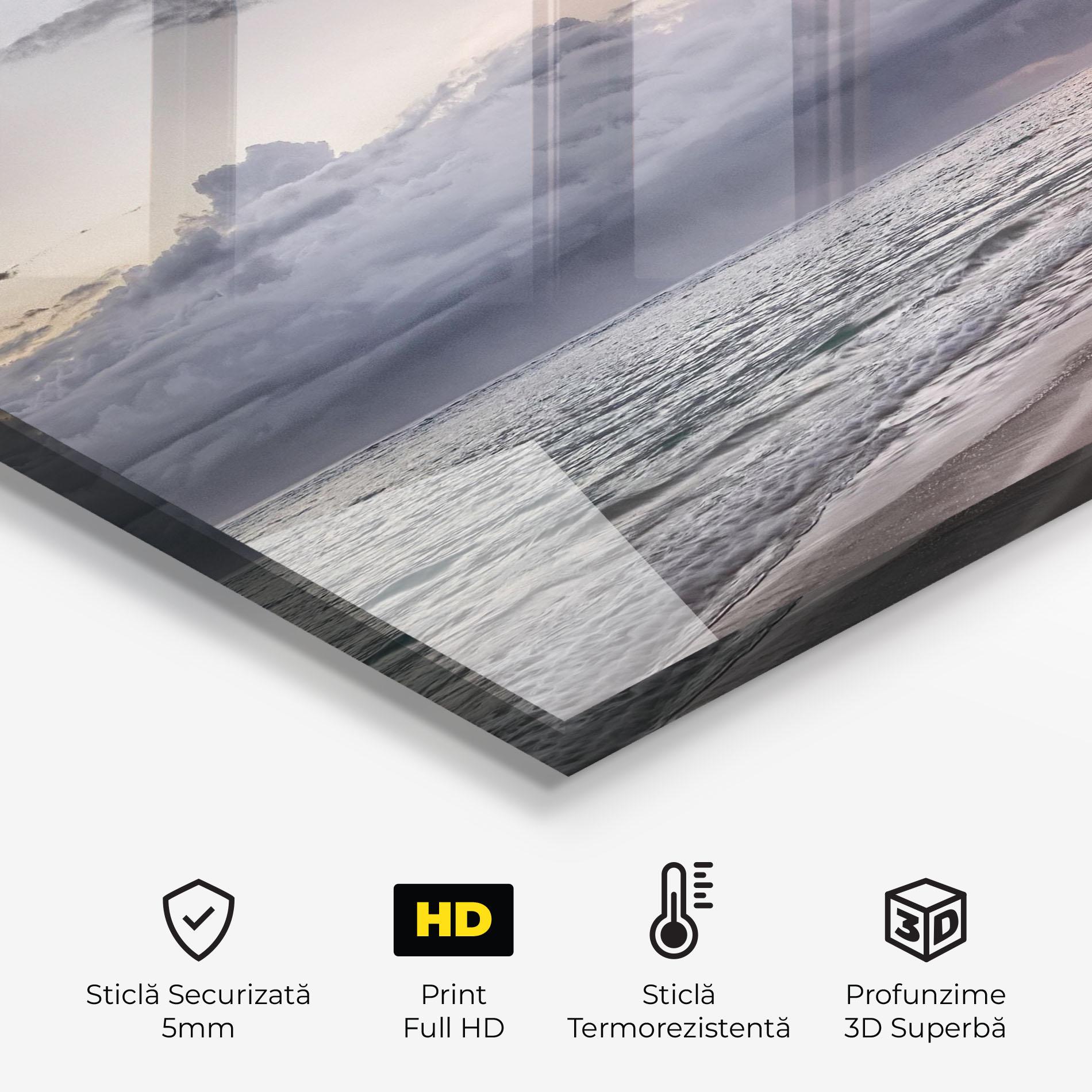 Panou Sticla Bucatarie Cloudy Beach mockup 2