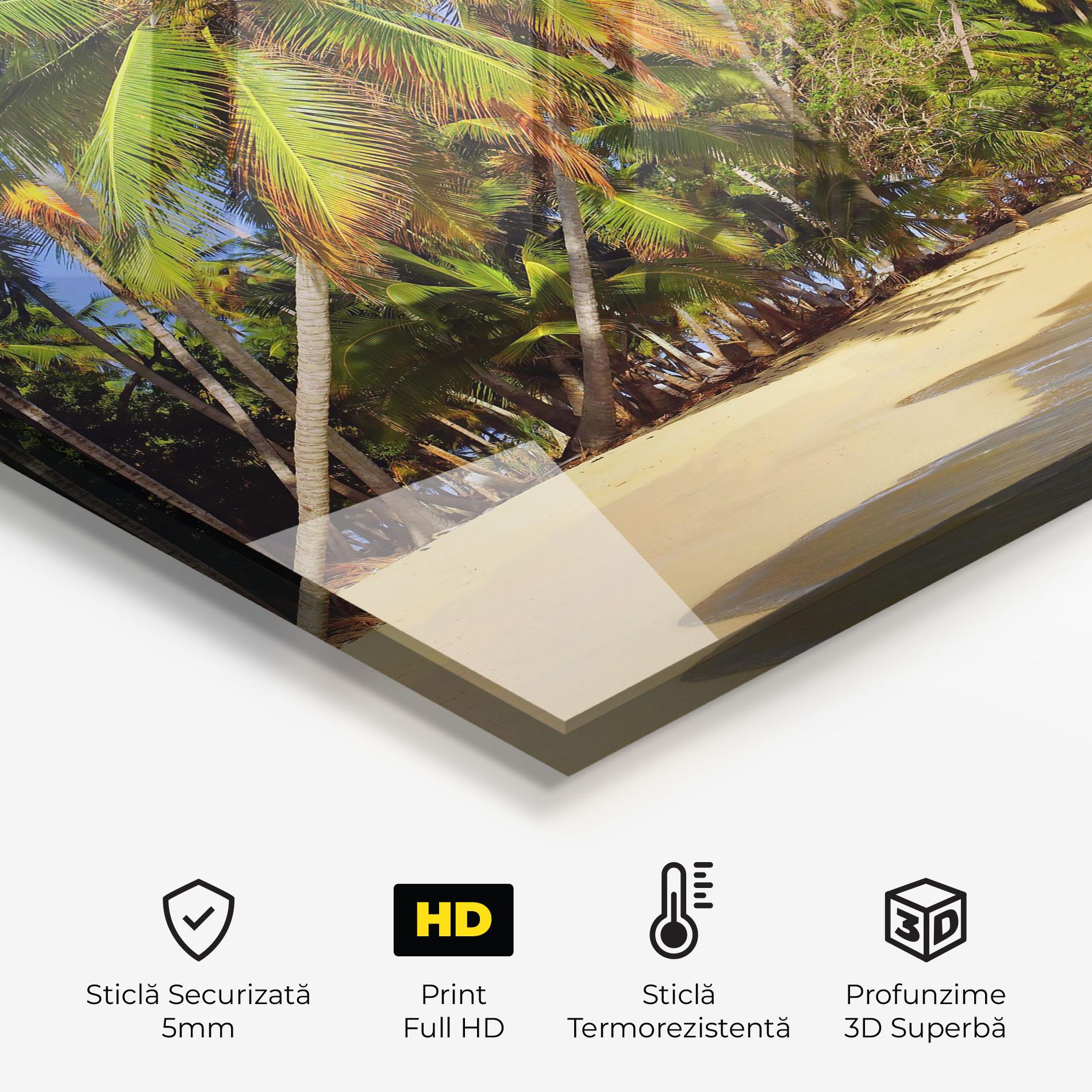 Panou Sticla Bucatarie Coconut Tree Sunset mockup 2