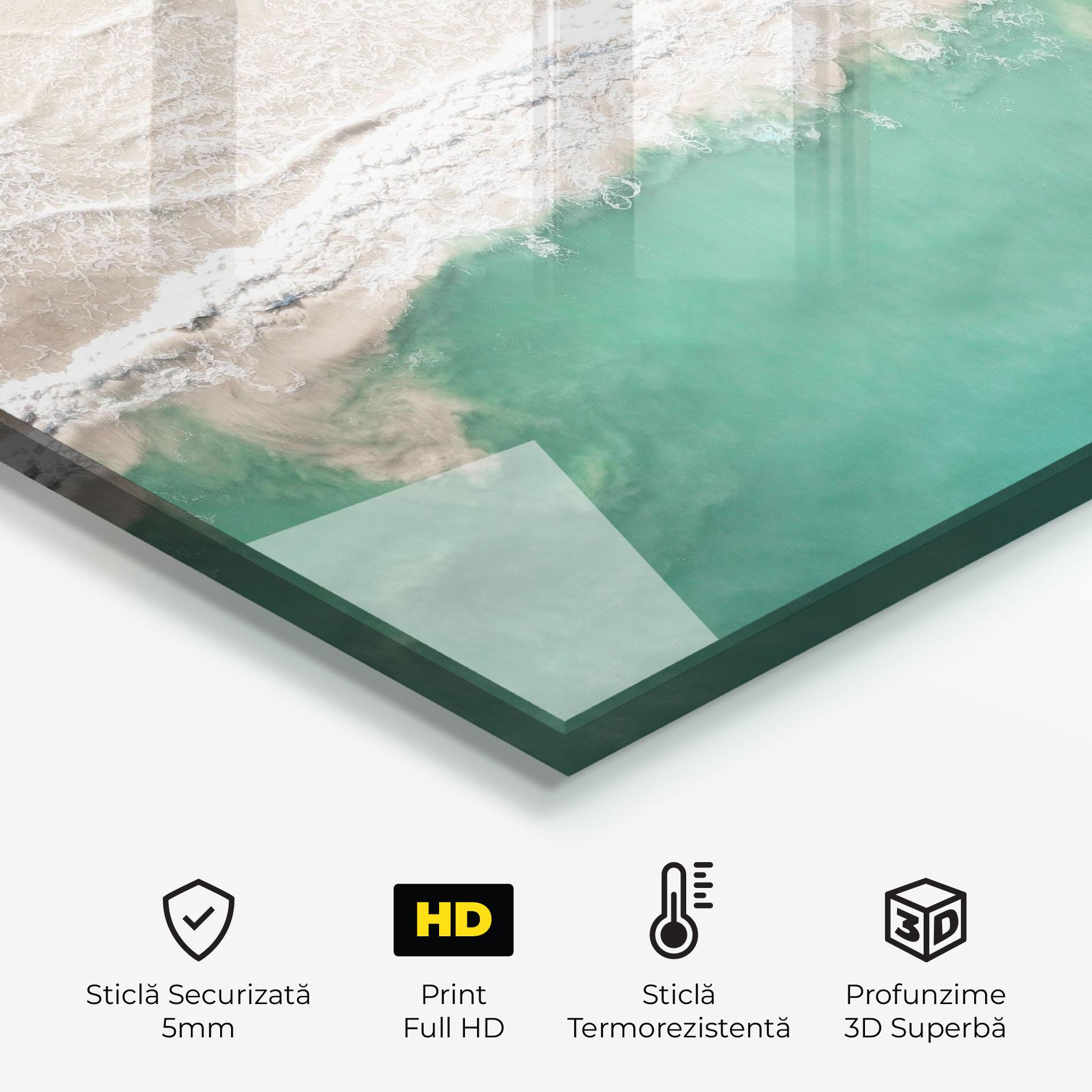 Panou Sticla Bucatarie Pretty Blue Beach mockup 2