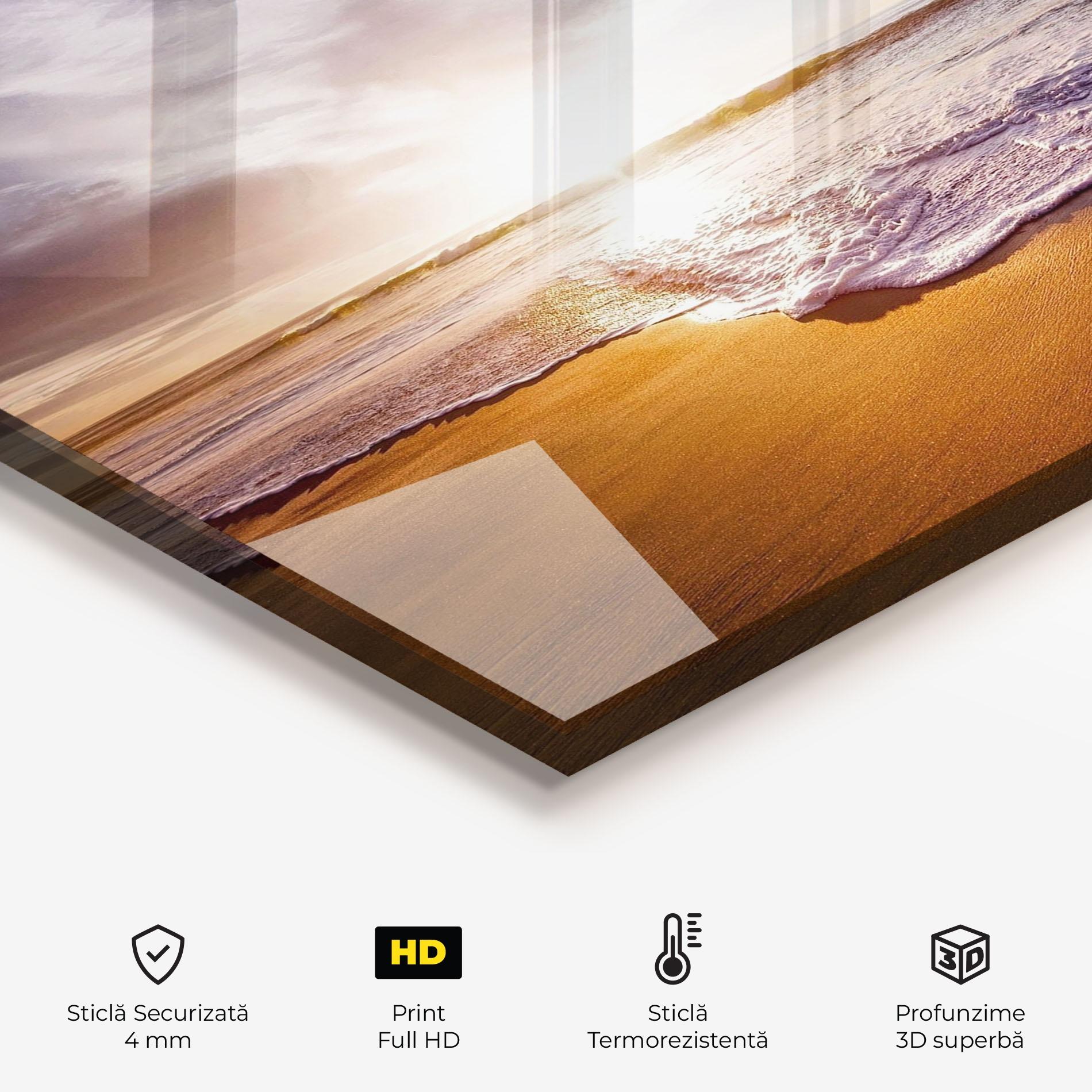 Panou Sticla Bucatarie Beach Sunrise mockup 2
