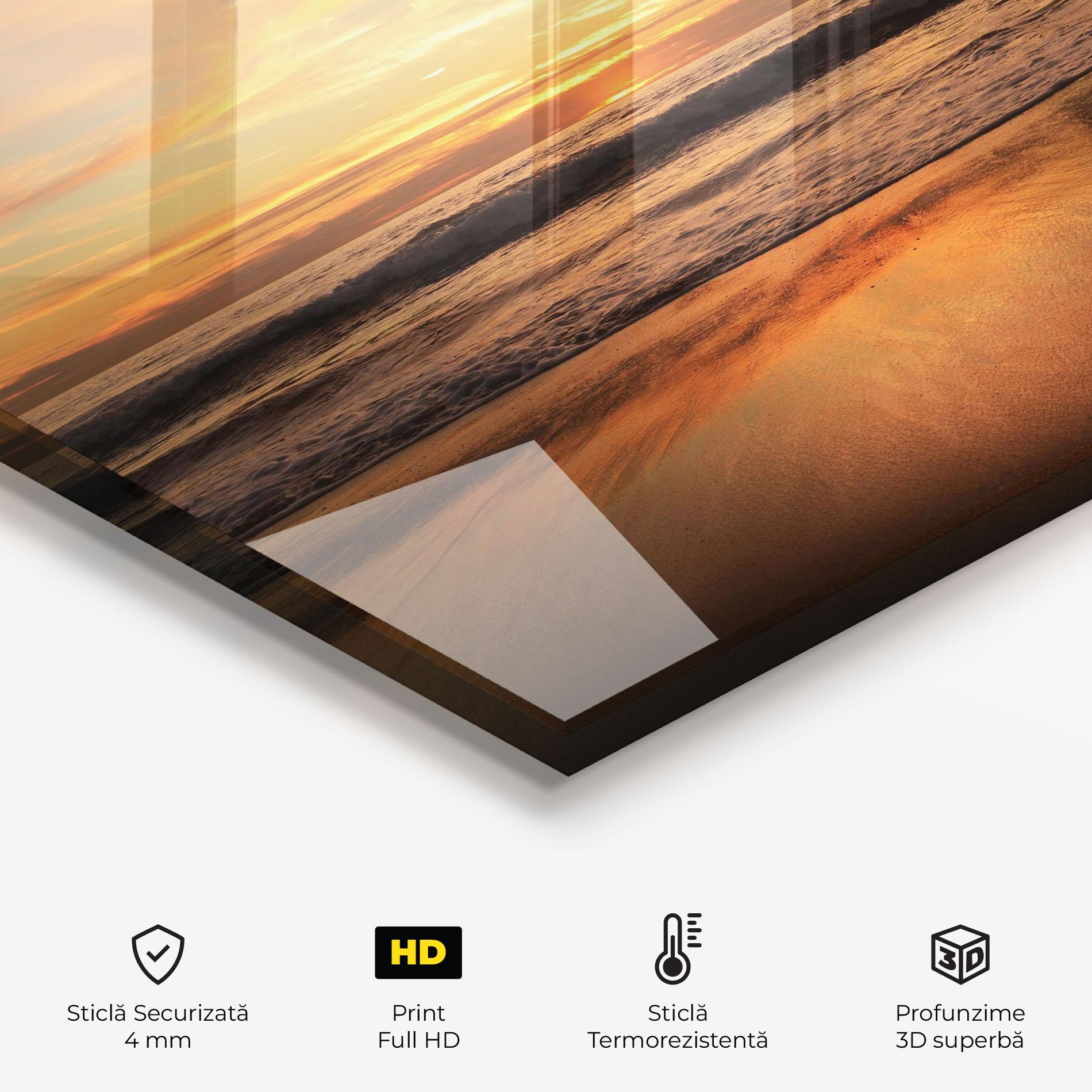 Panou Sticla Bucatarie Beach Sunset View mockup 2