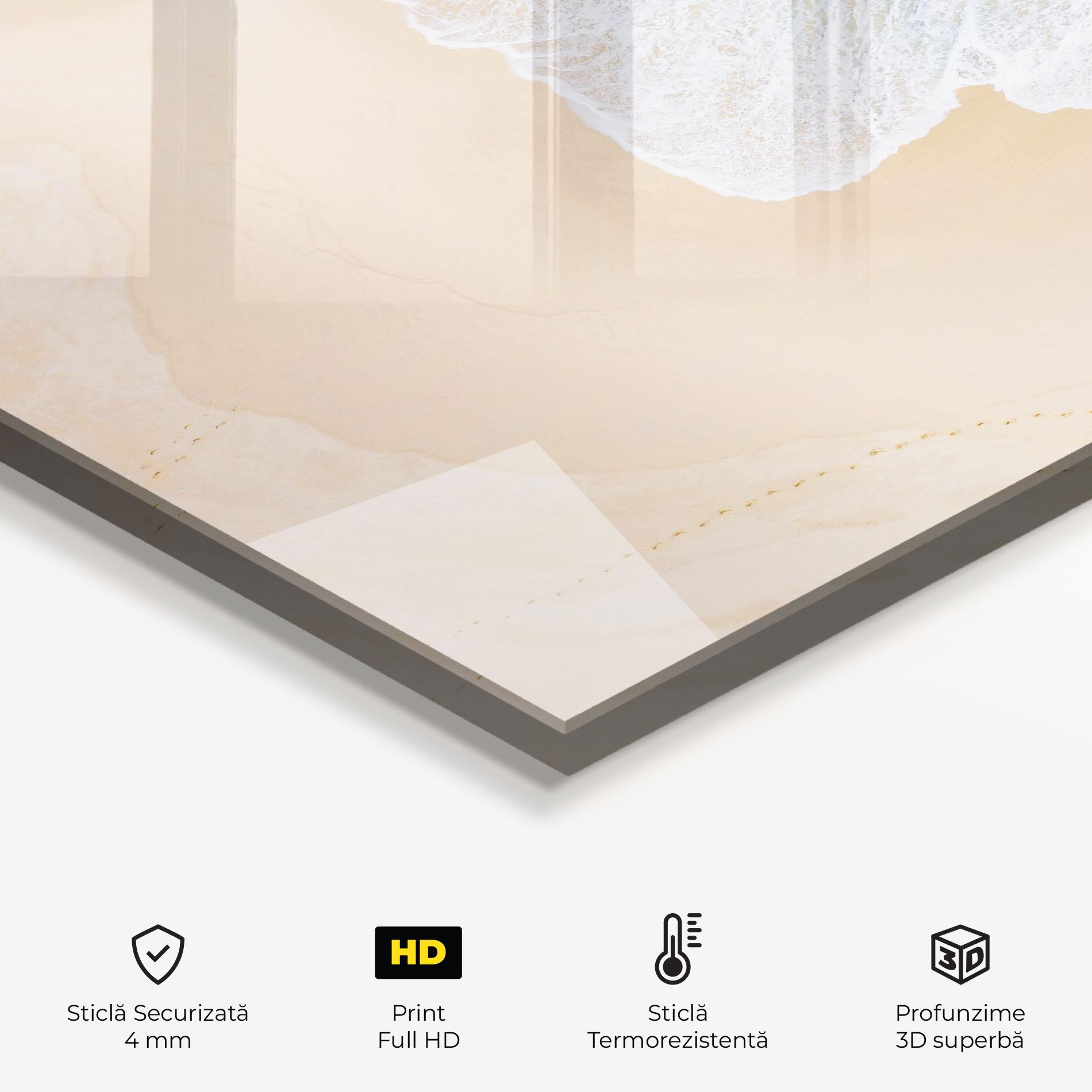 Panou Sticla Bucatarie Beautiful Blue Waves mockup 2