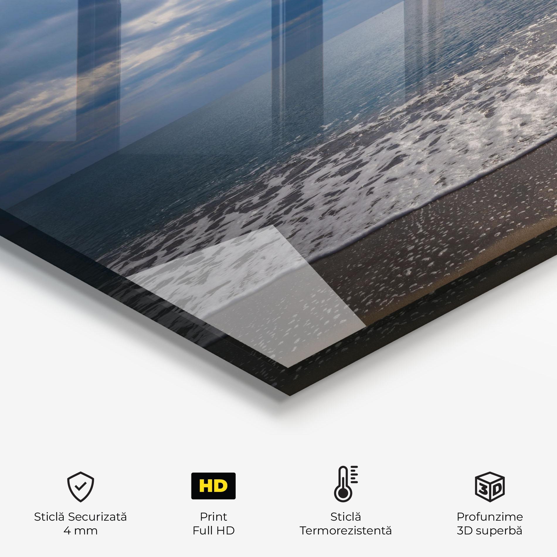 Panou Sticla Bucatarie Blue Cream Beach mockup 2