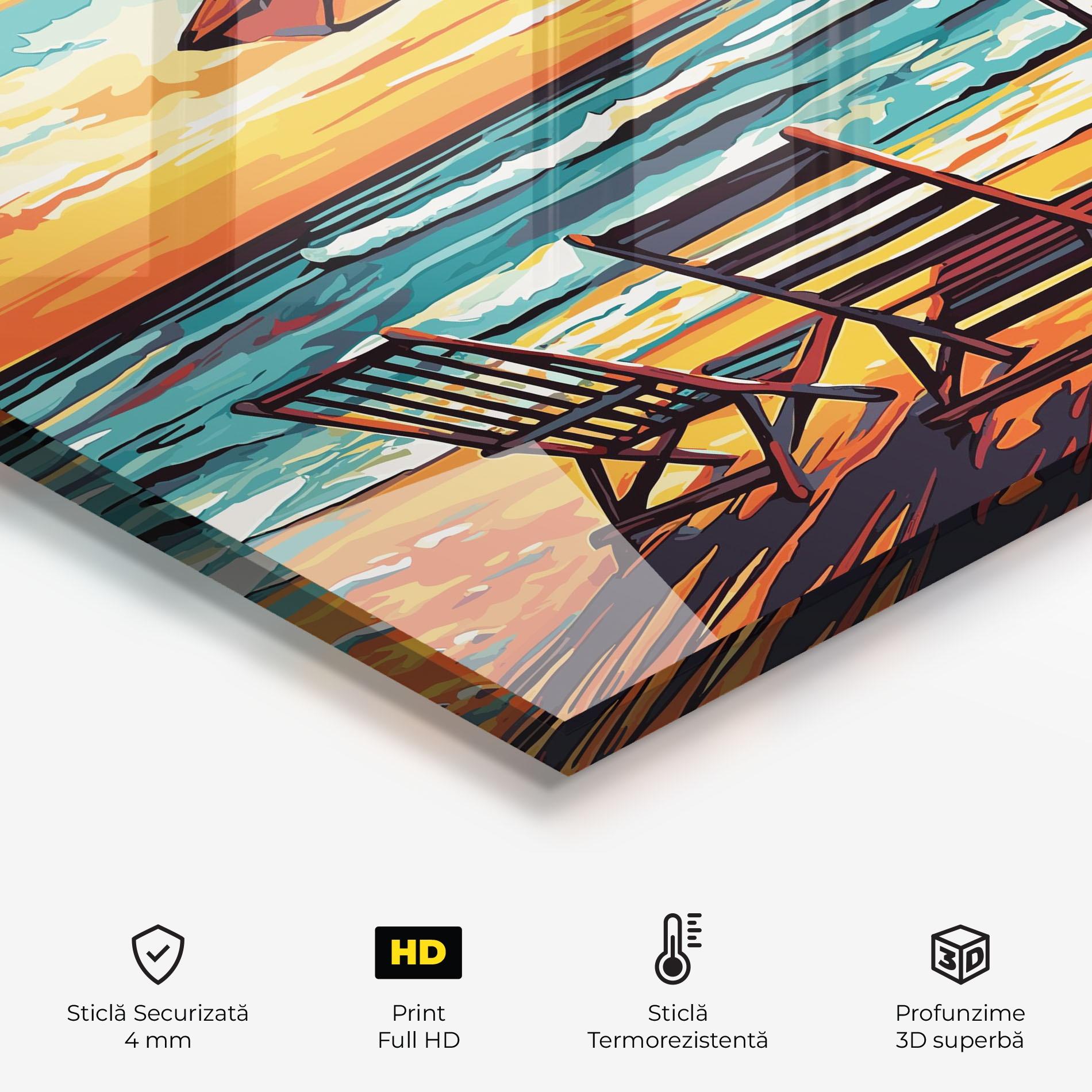 Panou Sticla Bucatarie Chair Sunset View mockup 2