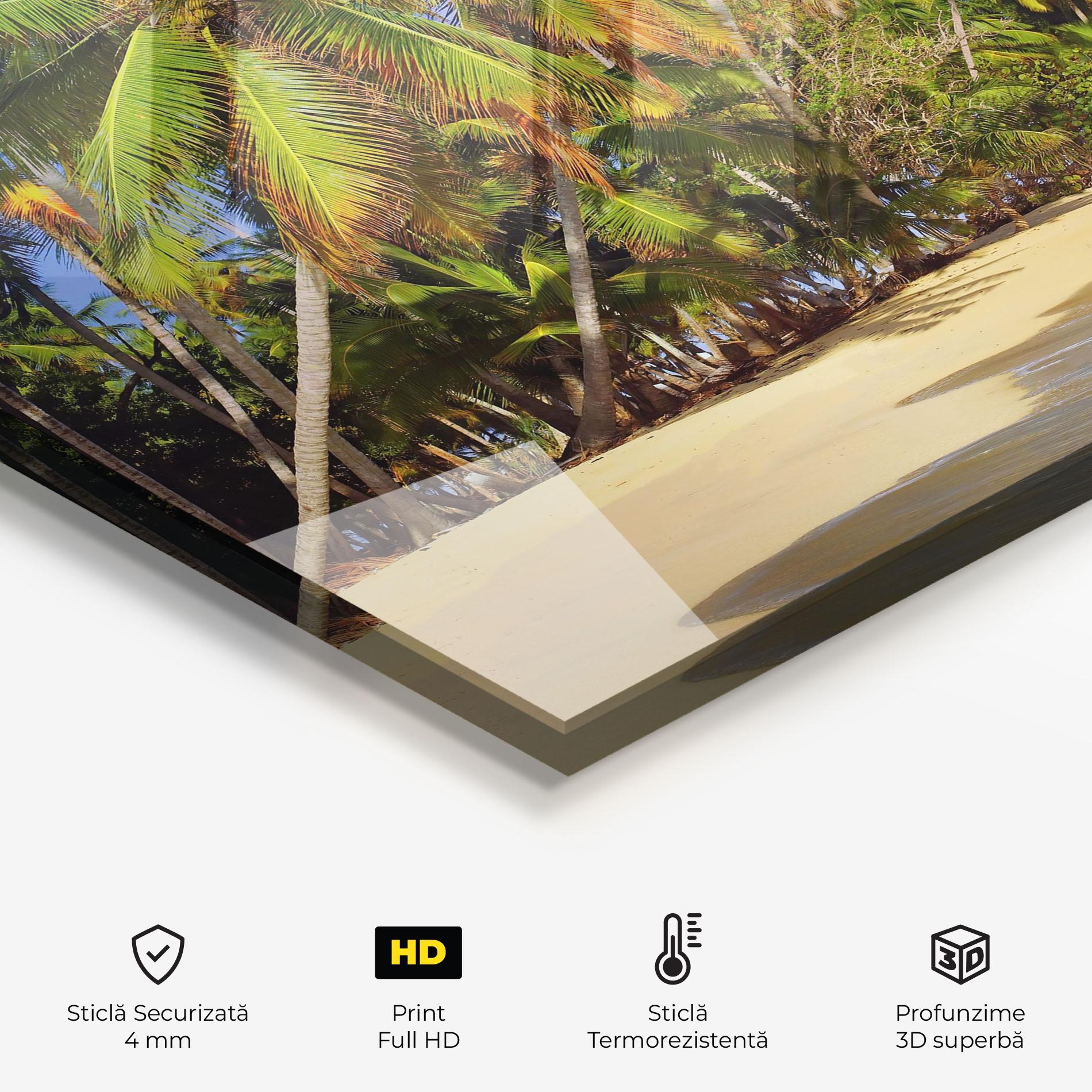 Panou Sticla Bucatarie Coconut Tree Sunset mockup 2