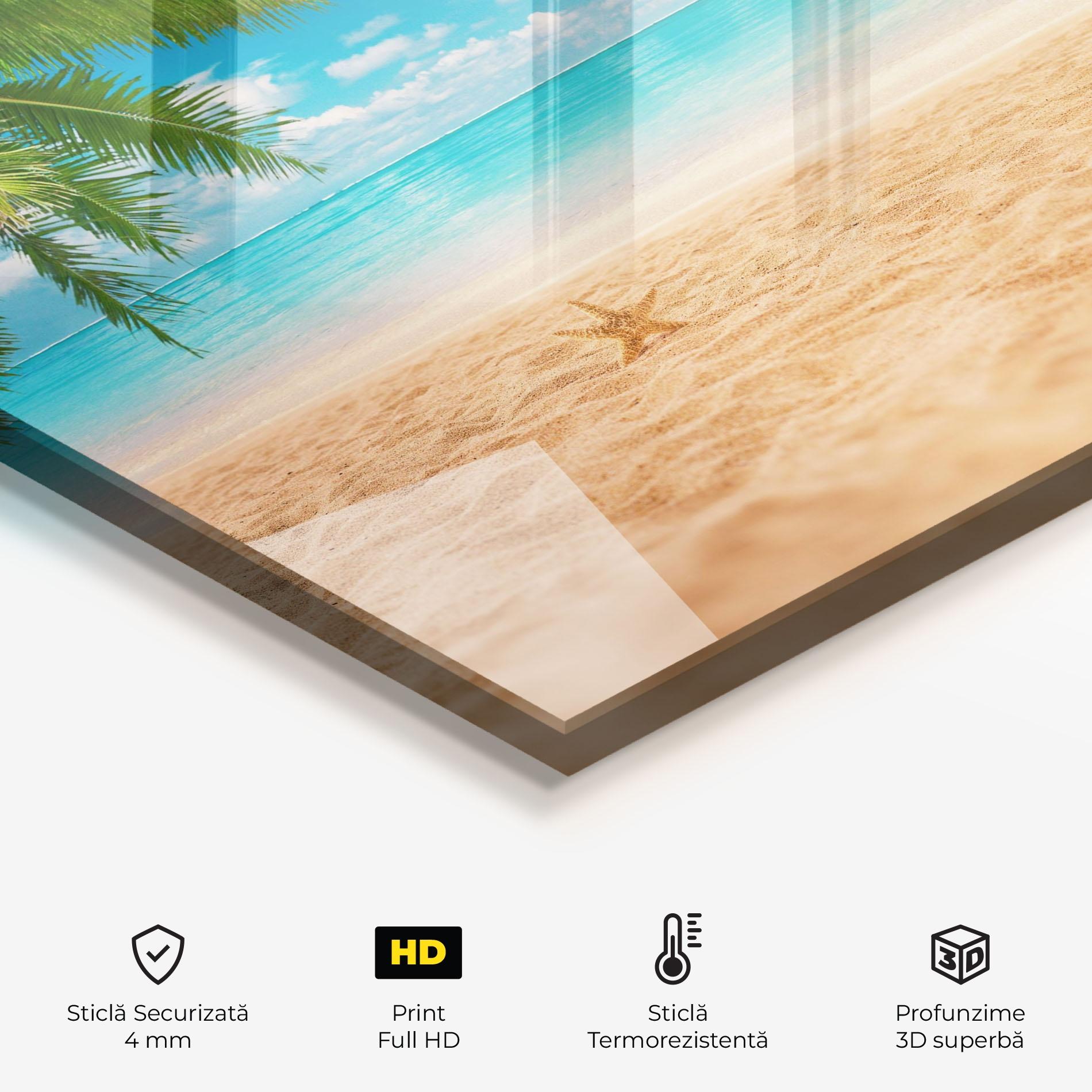 Panou Sticla Bucatarie Exotic Beach Ocean mockup 2