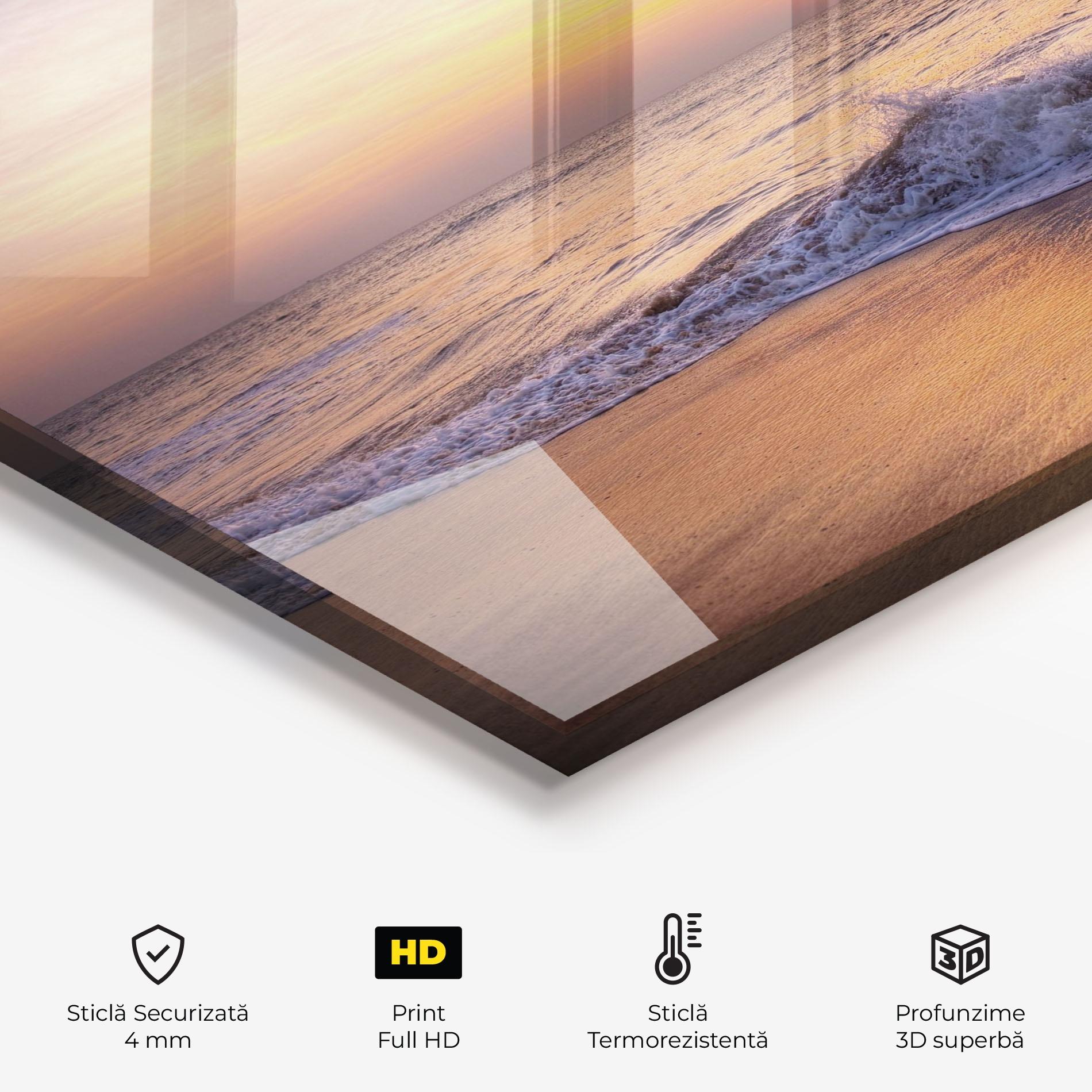 Panou Sticla Bucatarie Purple Sky Beach mockup 2