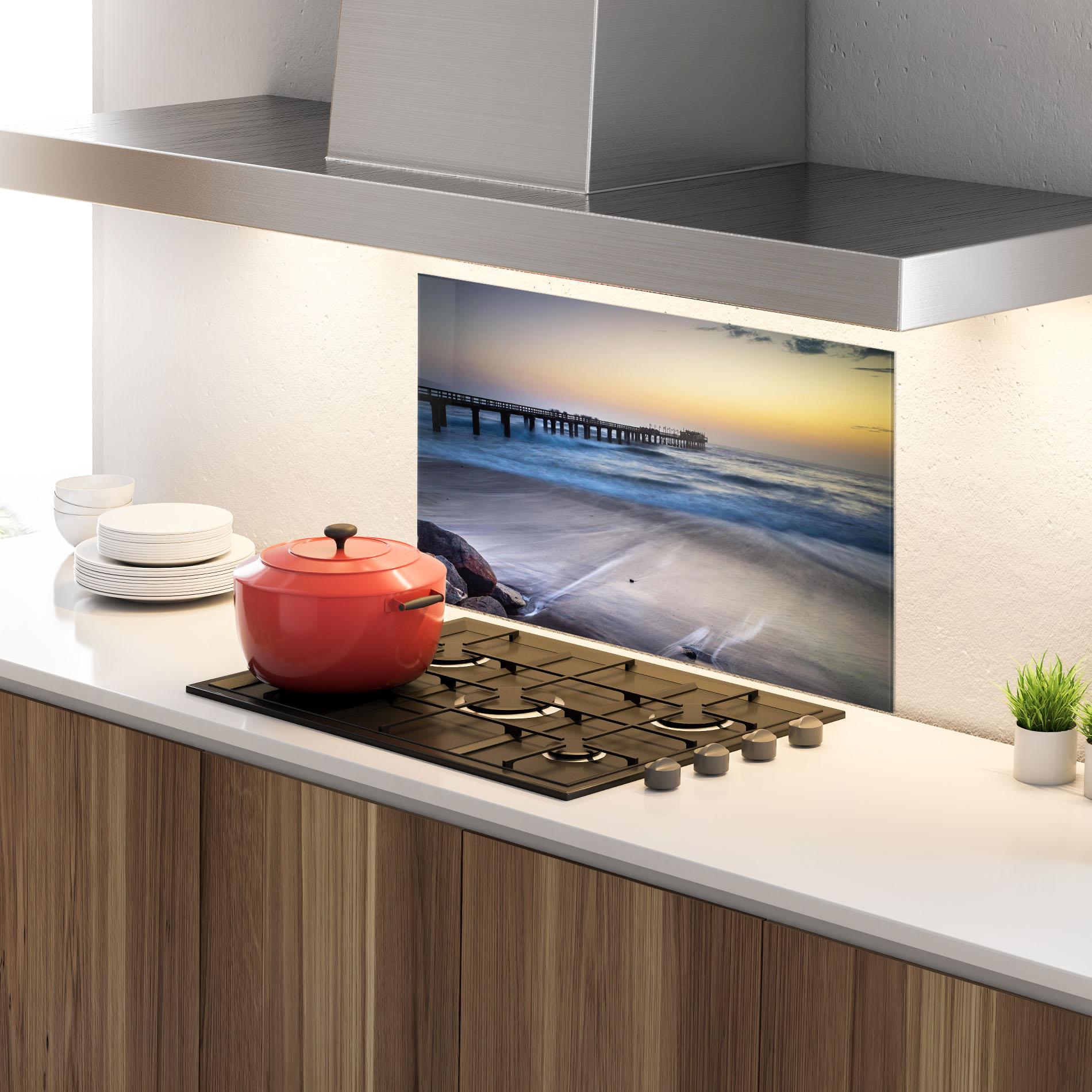Panou Sticla Bucatarie Empty Pretty Beach mockup 4