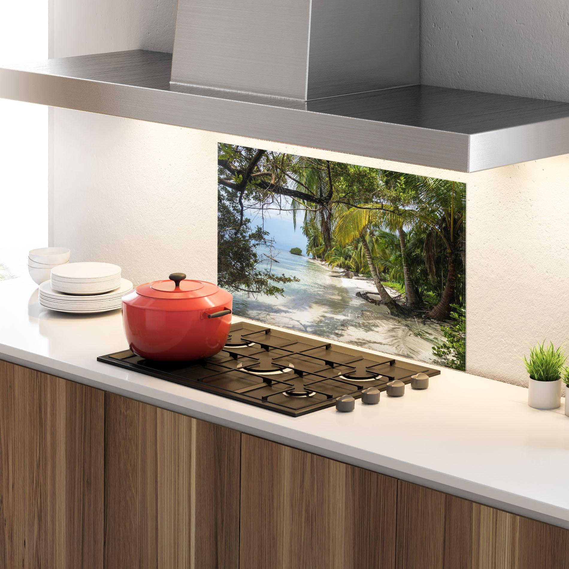 Panou Sticla Bucatarie Island Beach mockup 4