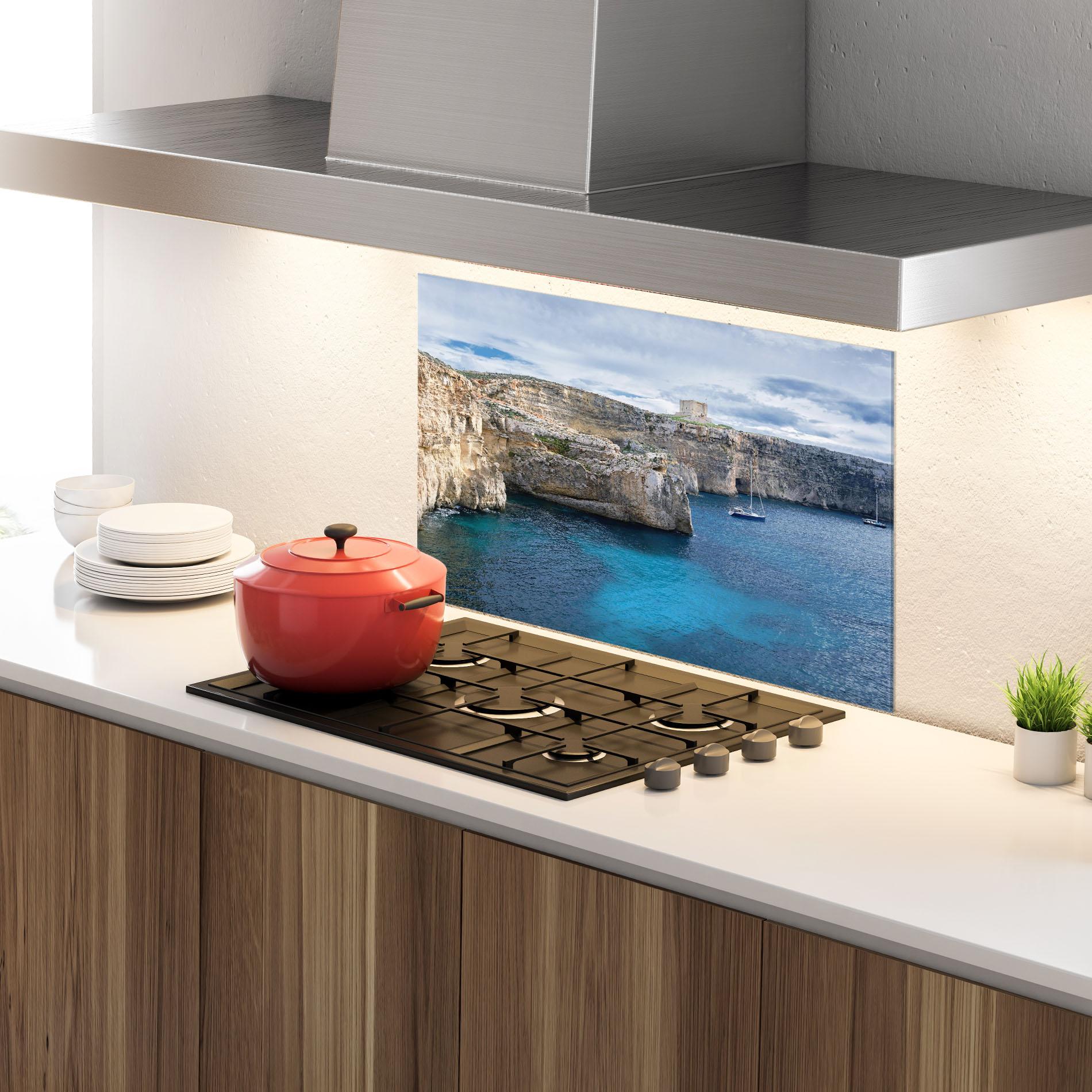 Panou Sticla Bucatarie Island Landscape mockup 4