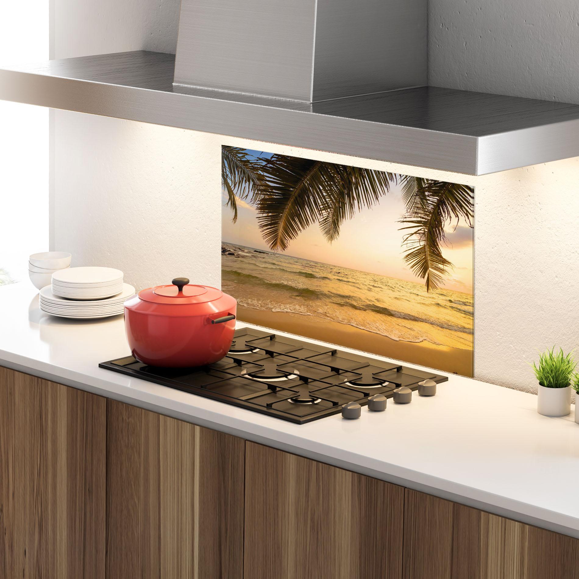 Panou Sticla Bucatarie Paradise Island mockup 4