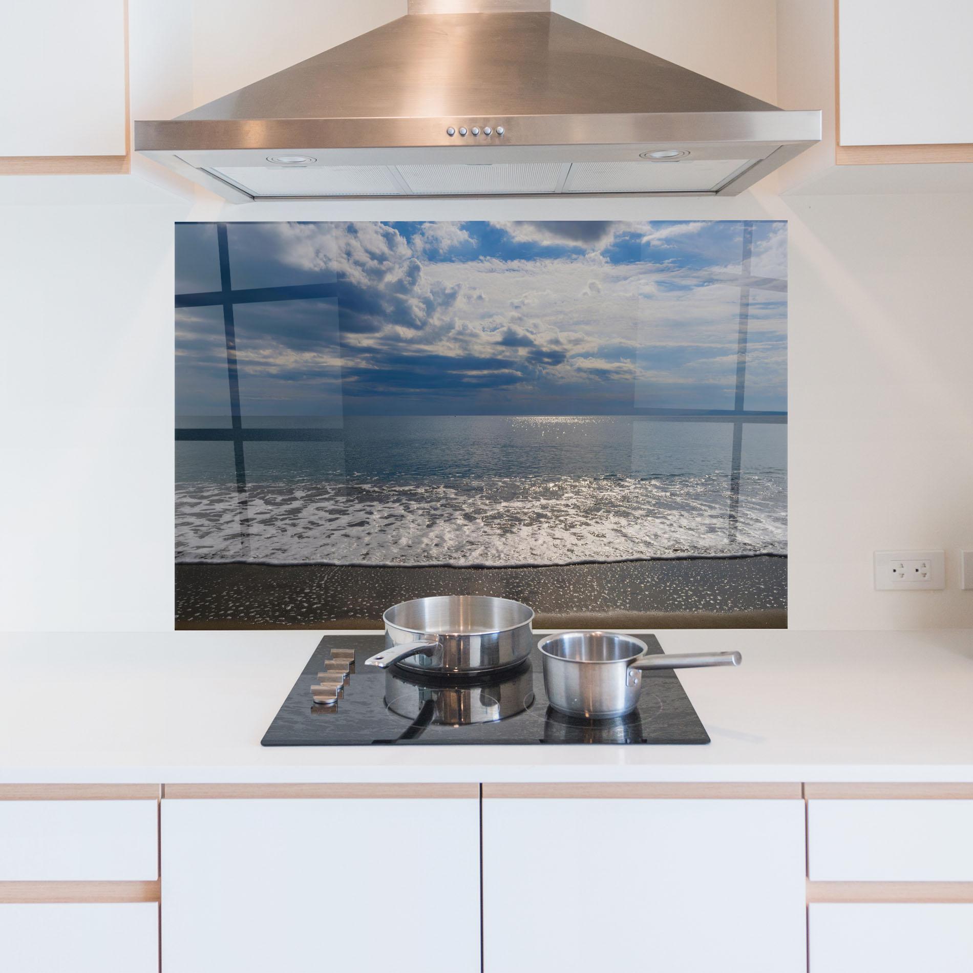 Panou Sticla Bucatarie Blue Cream Beach mockup 5