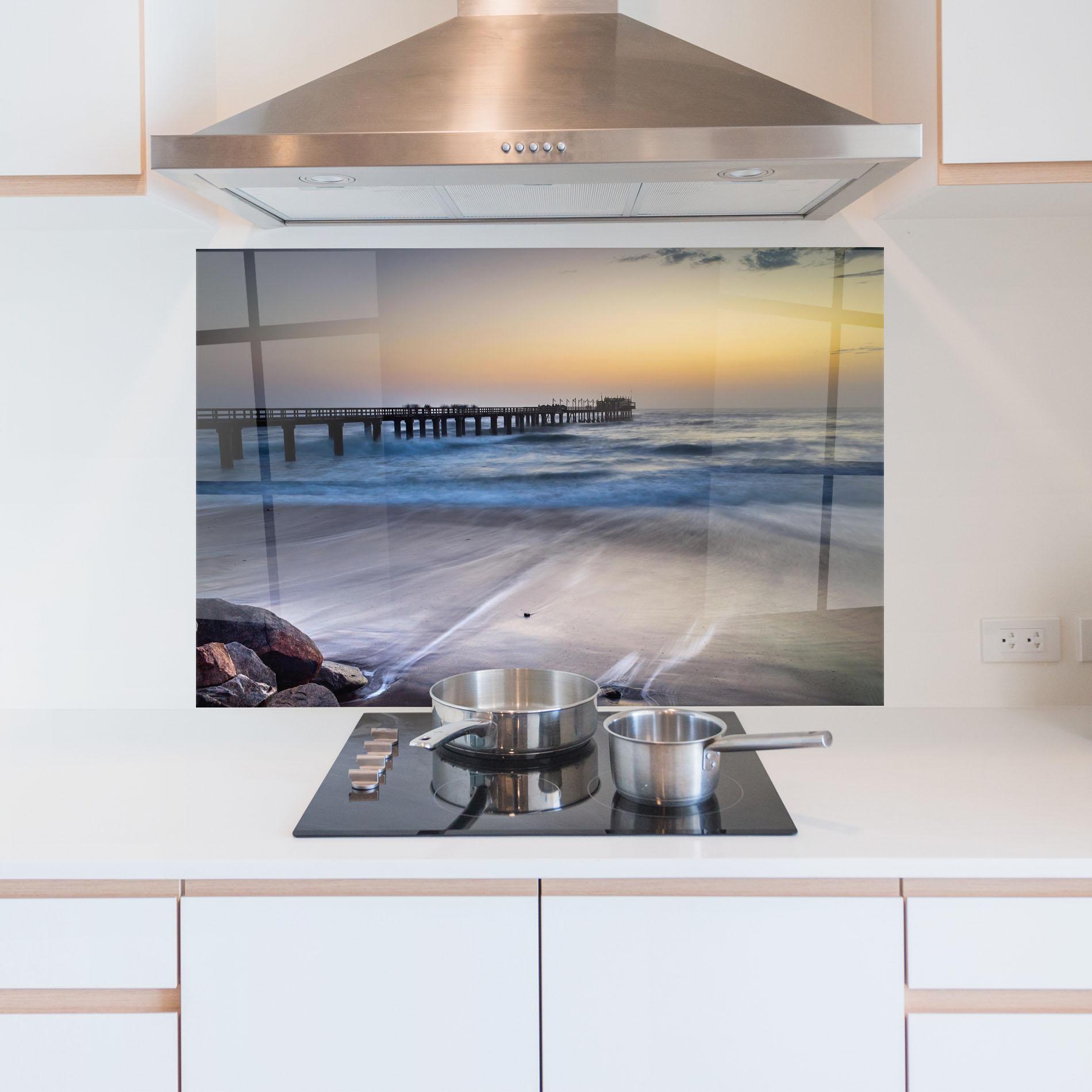 Panou Sticla Bucatarie Empty Pretty Beach mockup 5