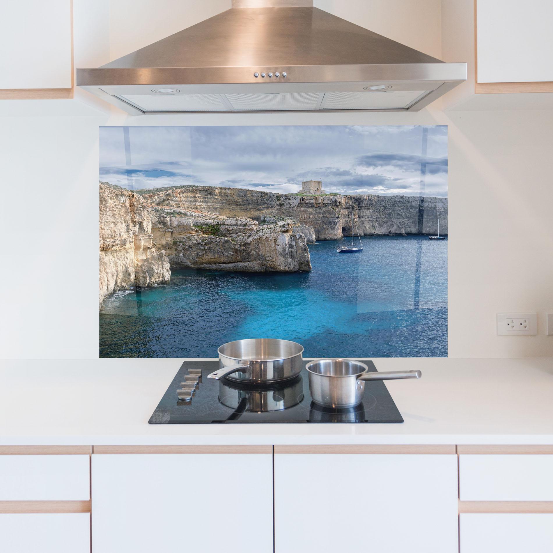 Panou Sticla Bucatarie Island Landscape mockup 5