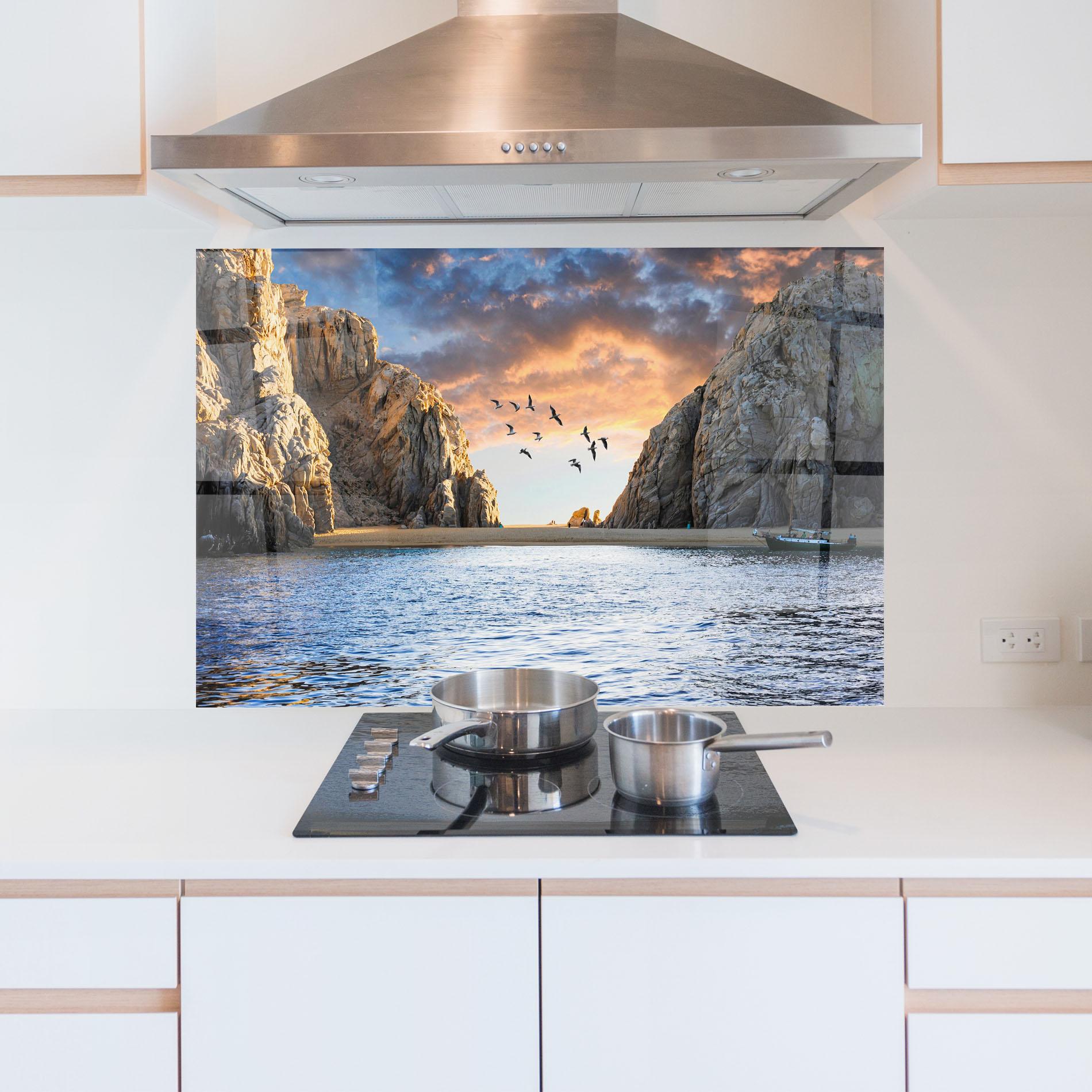 Panou Sticla Bucatarie Lover S Beach mockup 5