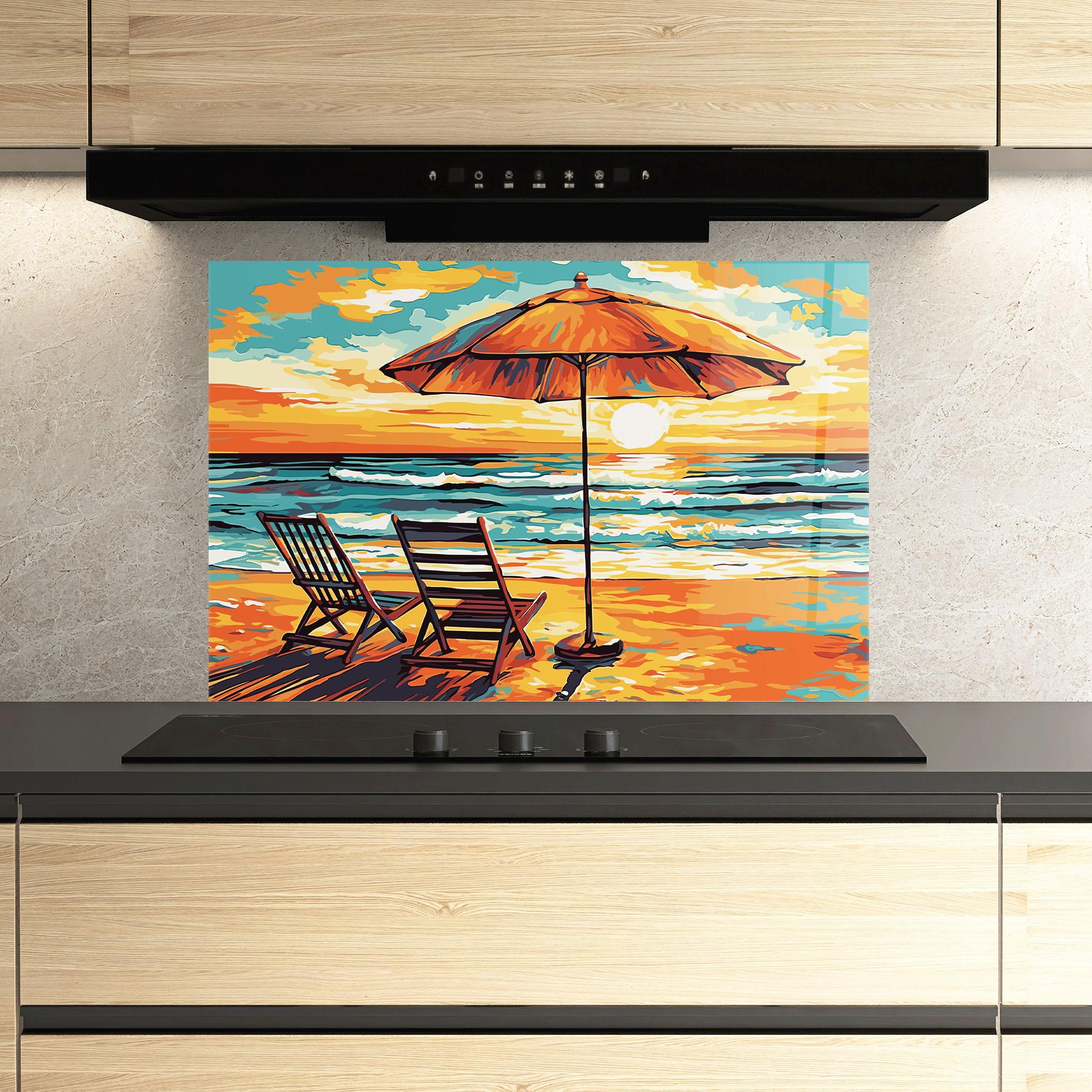 Panou Sticla Bucatarie Chair Sunset View mockup 3