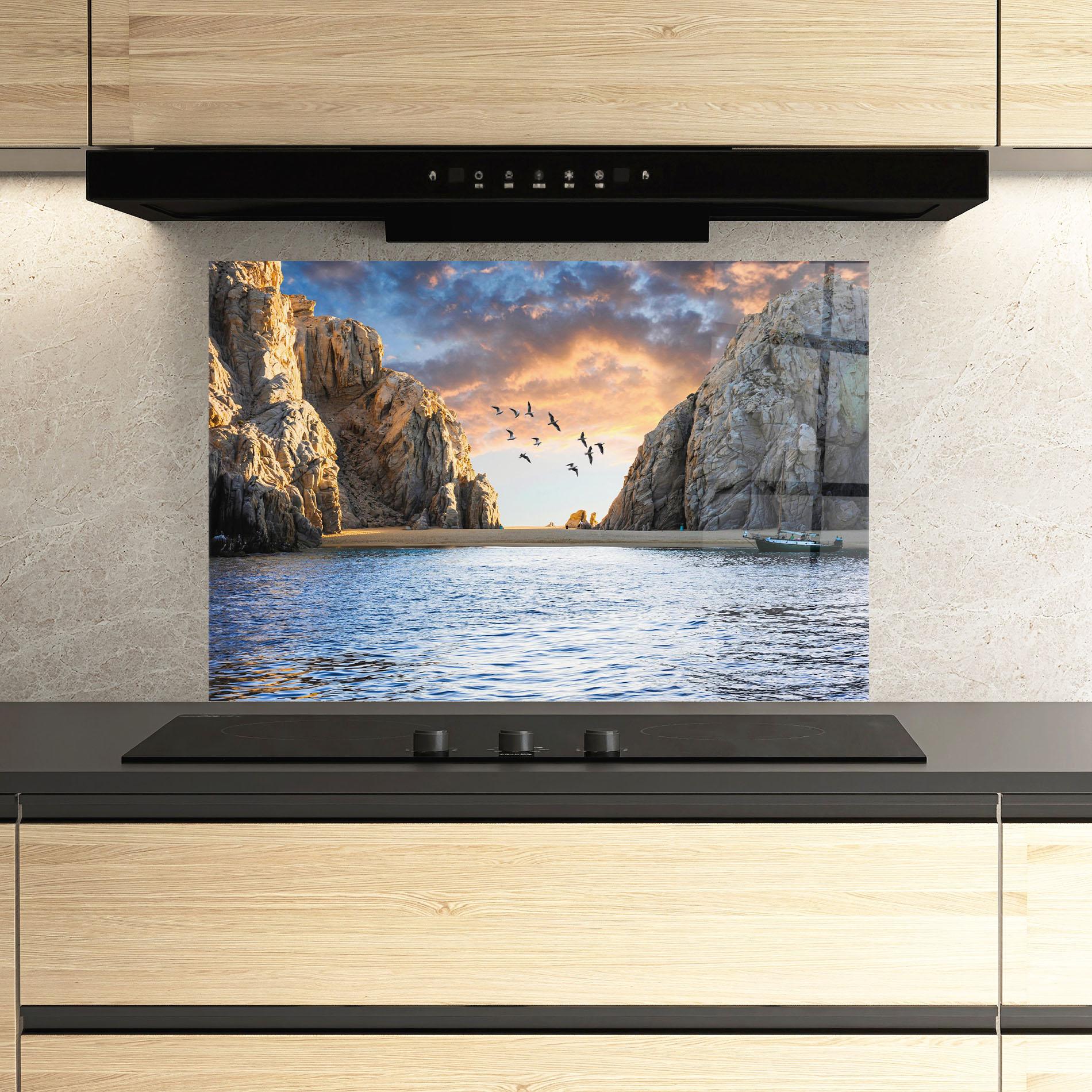 Panou Sticla Bucatarie Lover S Beach mockup 3