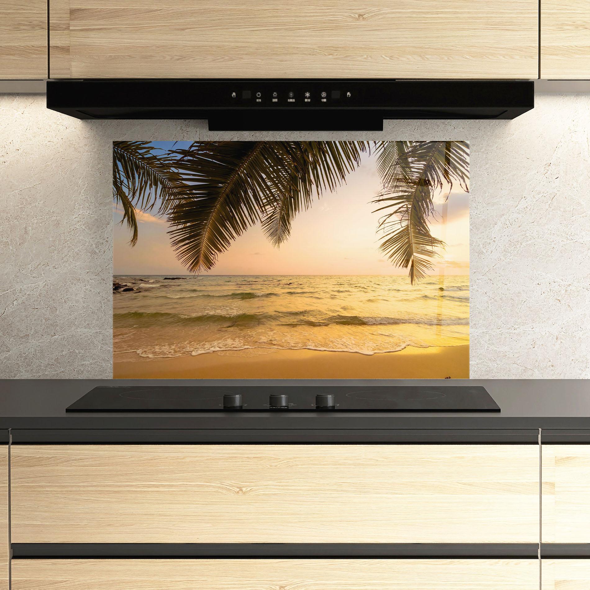 Panou Sticla Bucatarie Paradise Island mockup 3