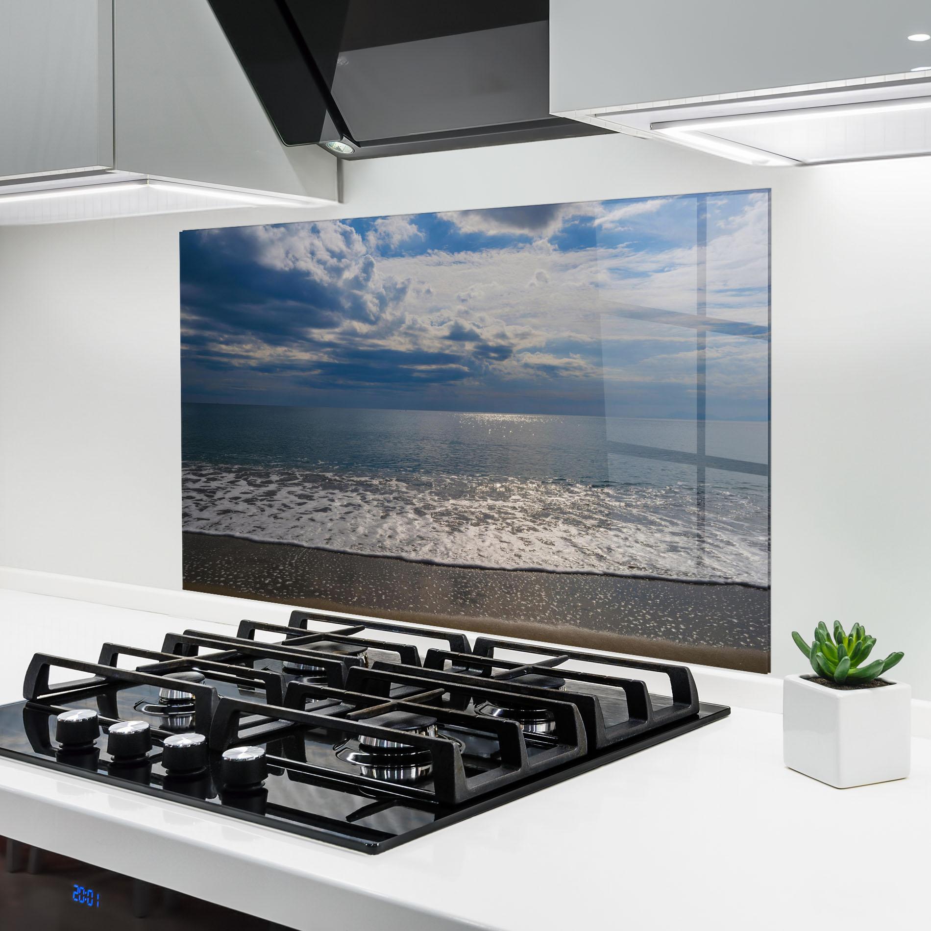 Panou Sticla Bucatarie Blue Cream Beach mockup 6