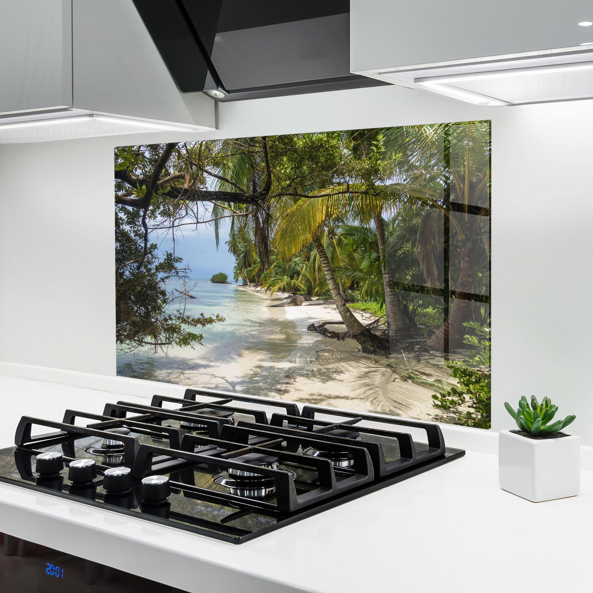 Panou Sticla Bucatarie Island Beach mockup 6