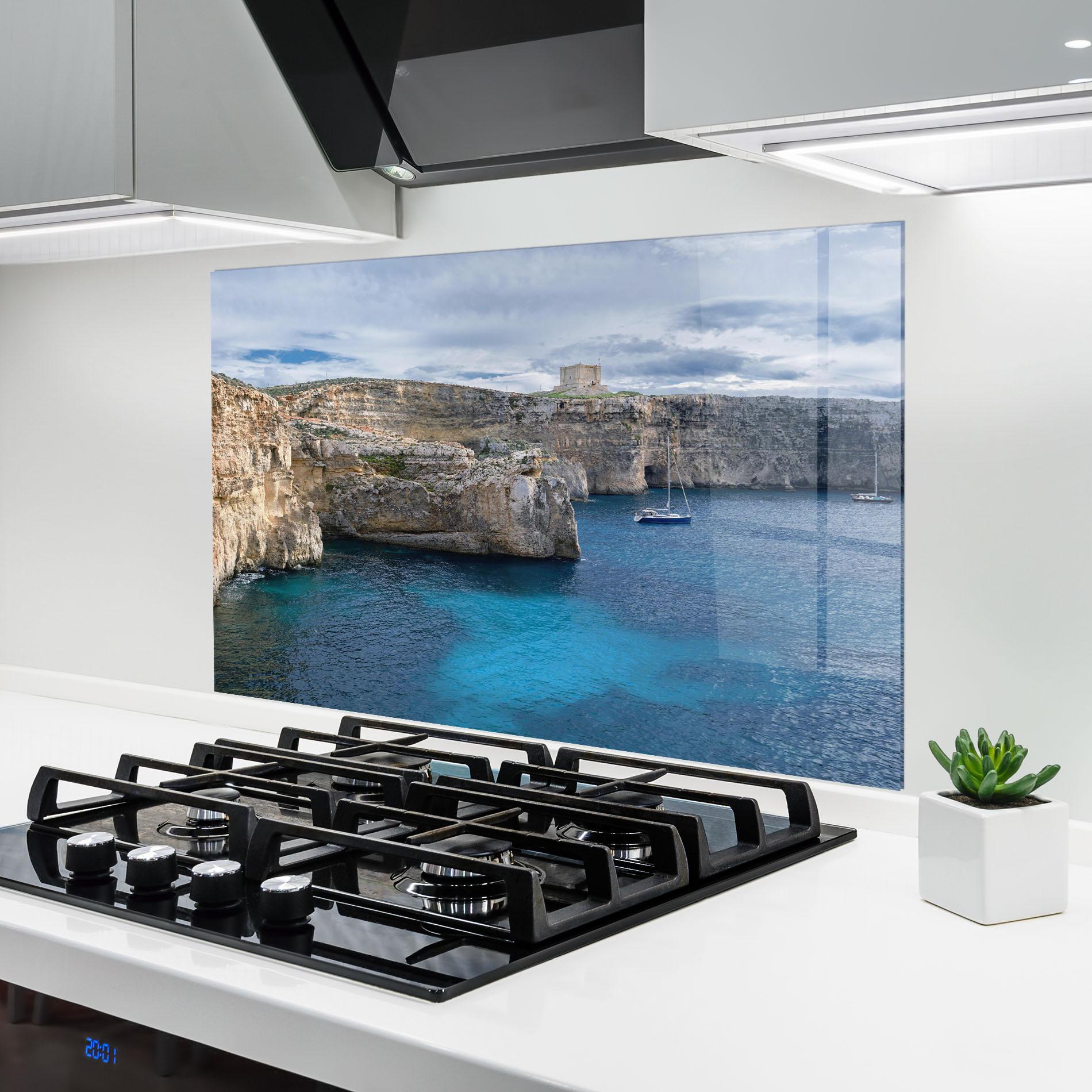 Panou Sticla Bucatarie Island Landscape mockup 6