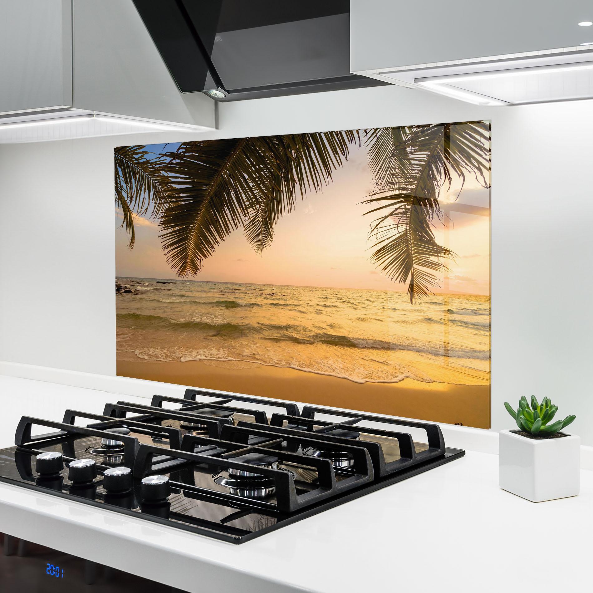 Panou Sticla Bucatarie Paradise Island mockup 6