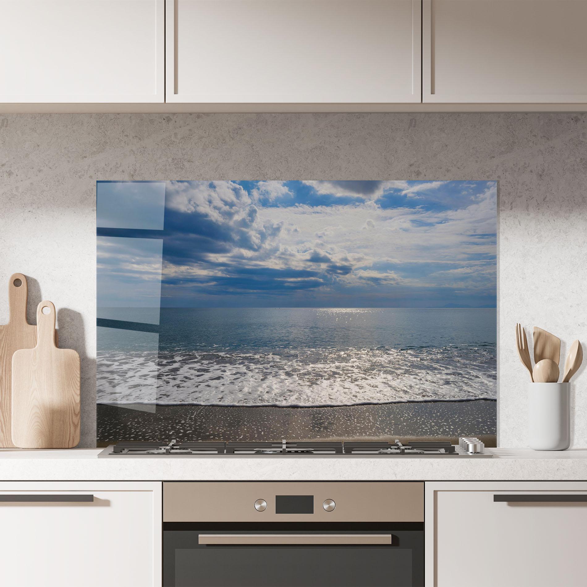 Panou Sticla Bucatarie Blue Cream Beach mockup 7