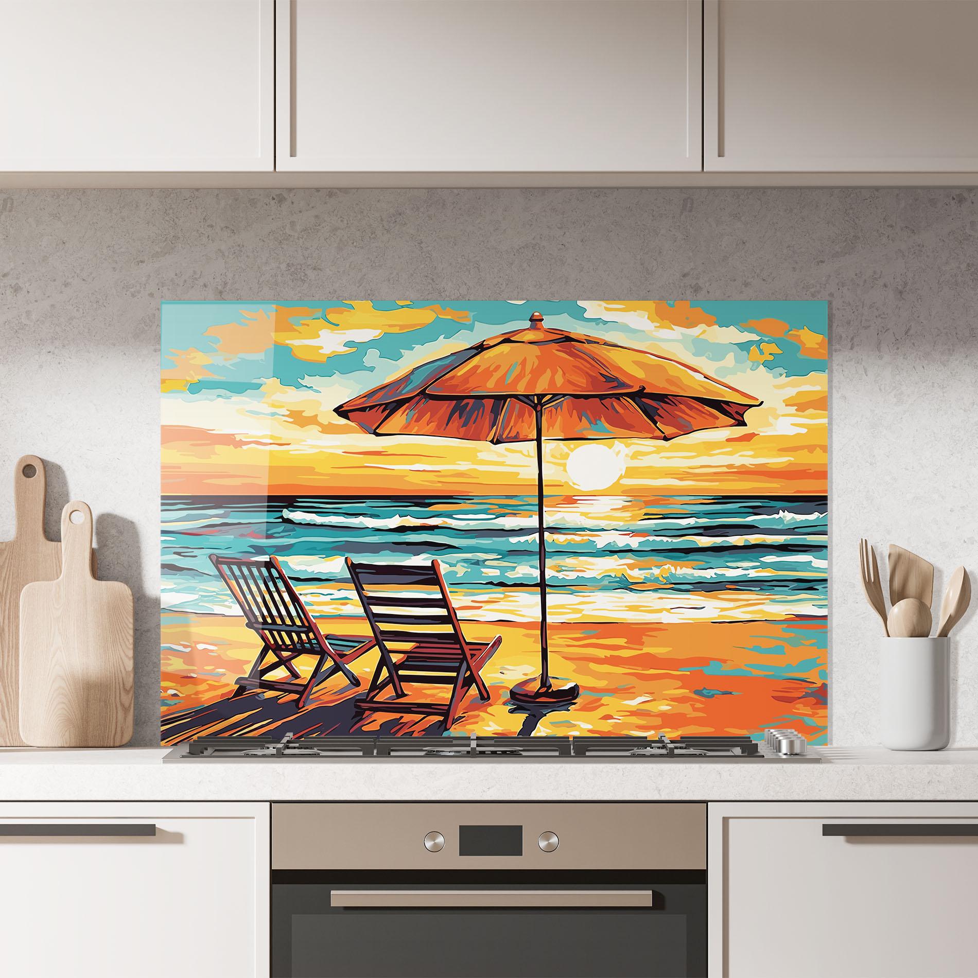 Panou Sticla Bucatarie Chair Sunset View mockup 7