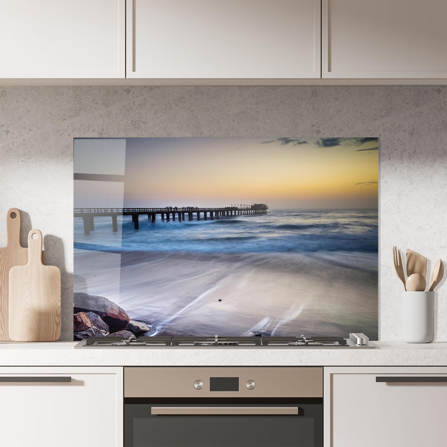 Panou Sticla Bucatarie Empty Pretty Beach mockup 7