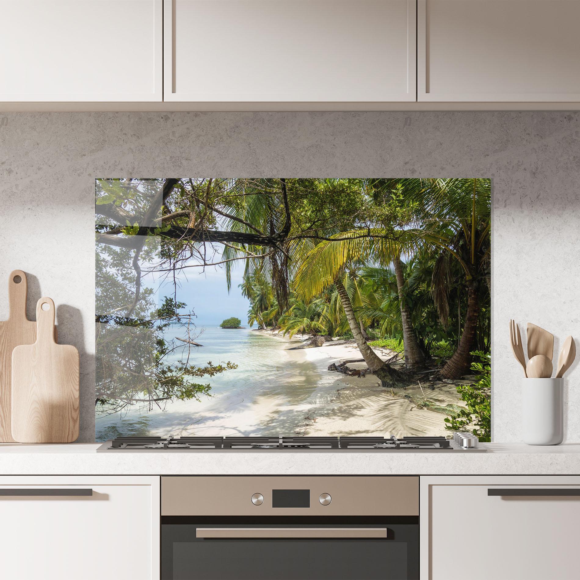 Panou Sticla Bucatarie Island Beach mockup 7