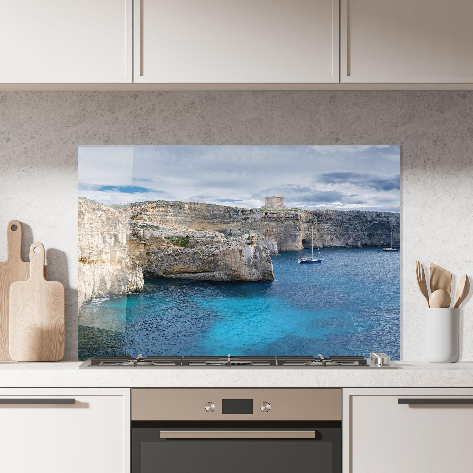 Panou Sticla Bucatarie Island Landscape mockup 7