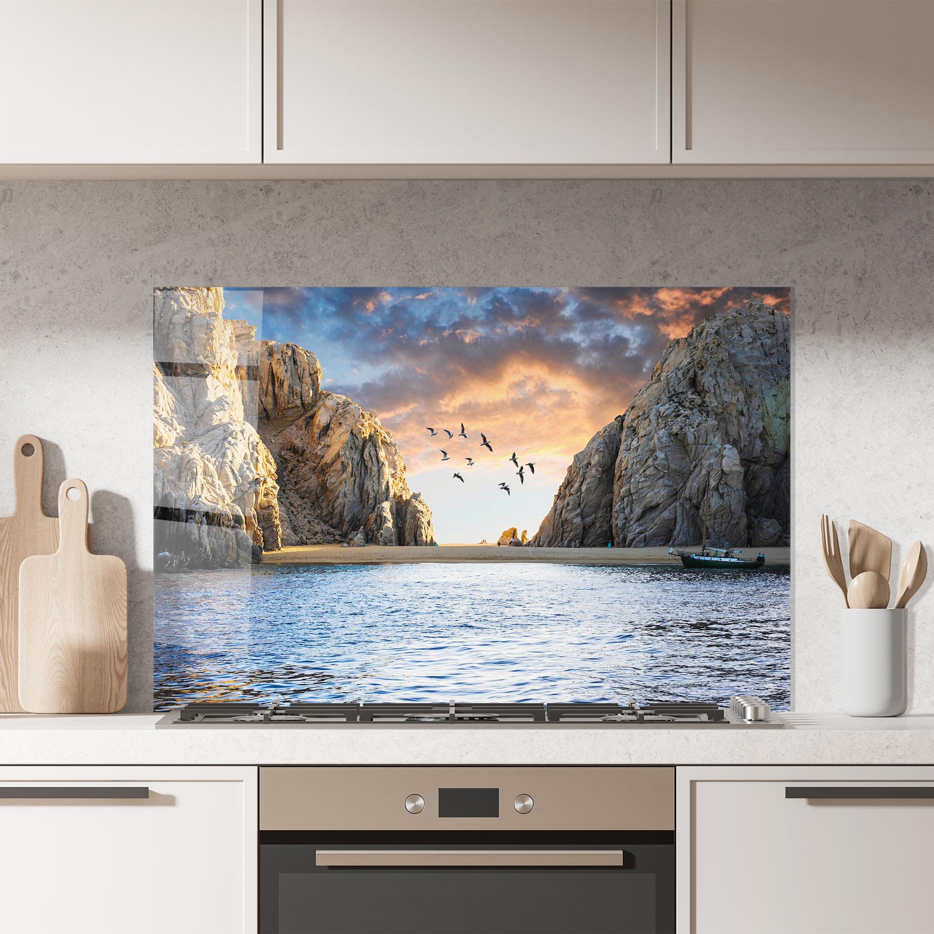 Panou Sticla Bucatarie Lover S Beach mockup 7