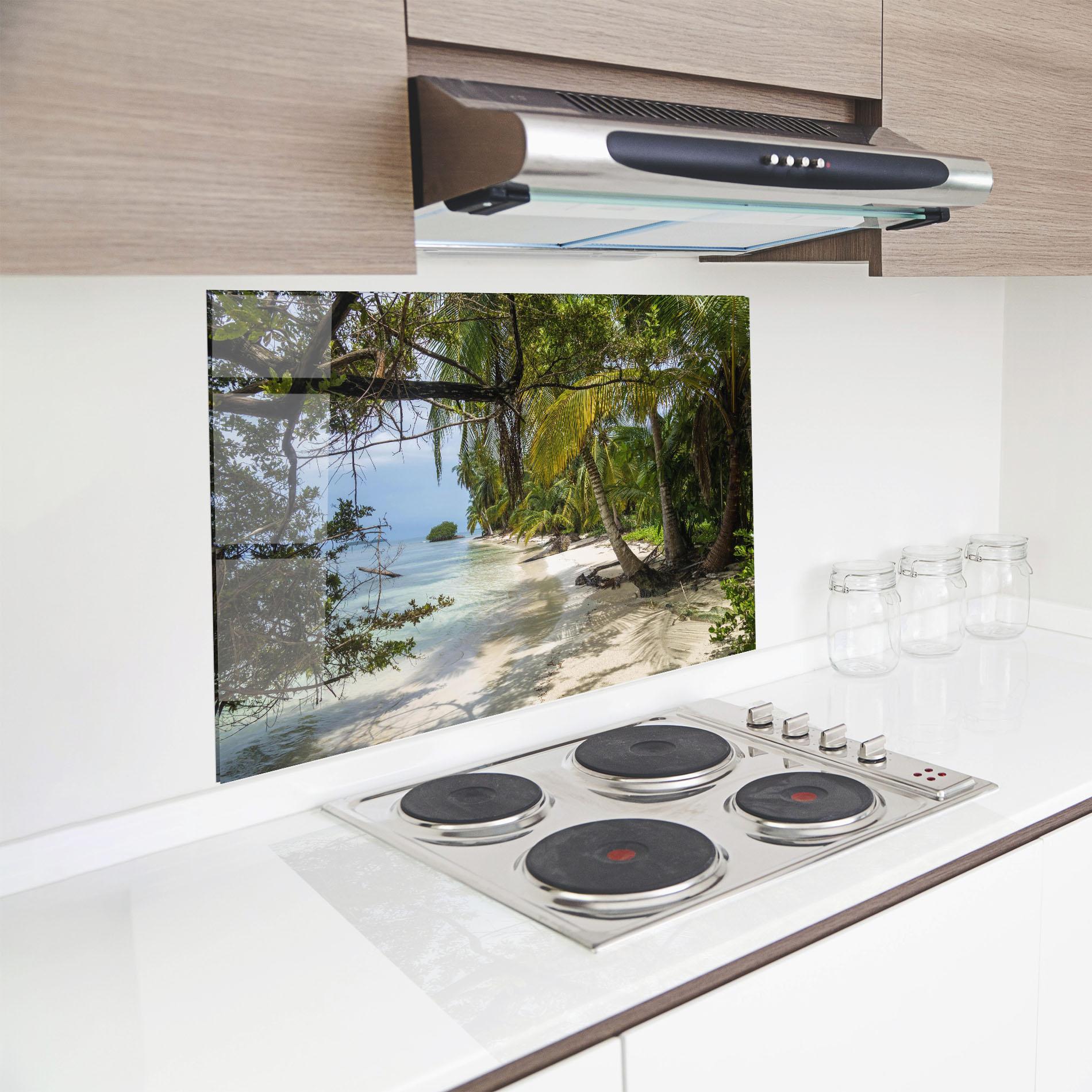 Panou Sticla Bucatarie Island Beach mockup 8