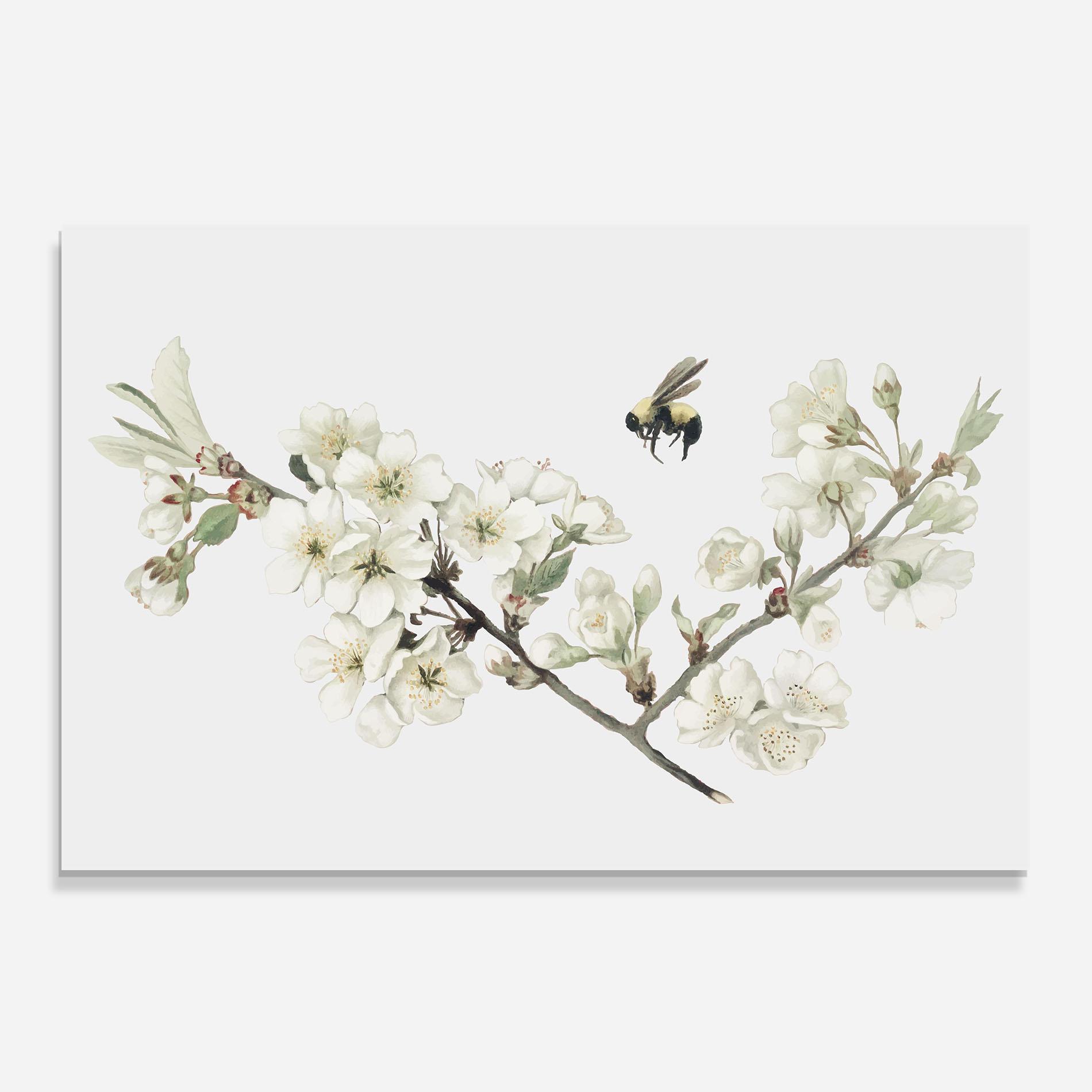 Panou Sticla Bucatarie Bee Spring Flower mockup 0