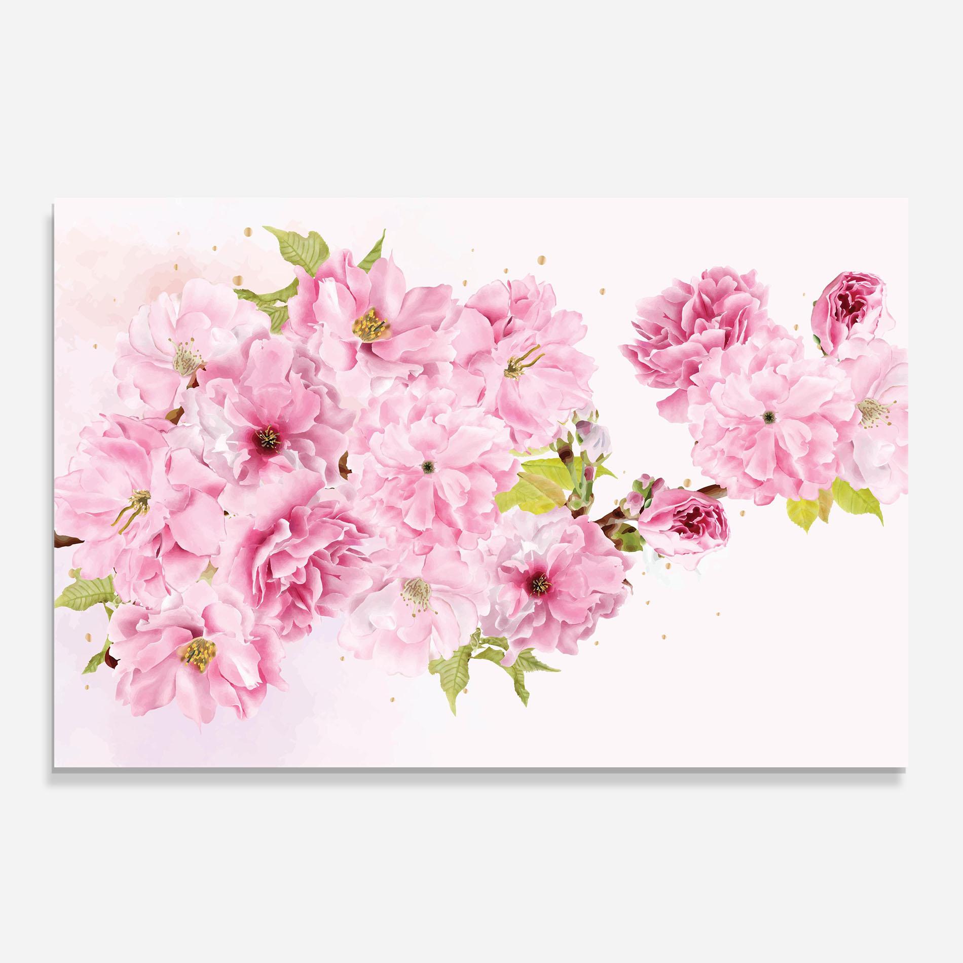 Panou Sticla Bucatarie Cherry Flower Spring mockup 0