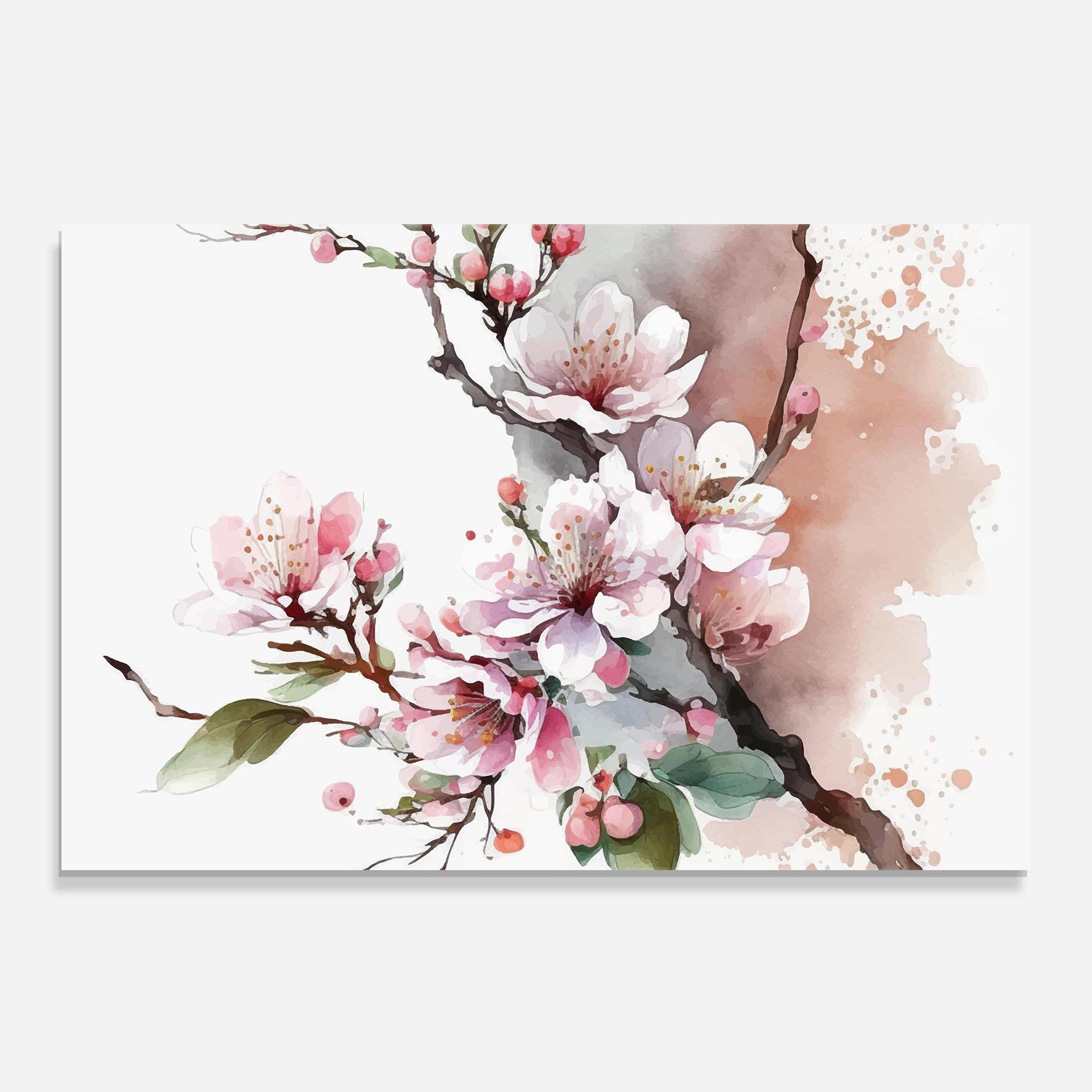 Panou Sticla Bucatarie Cherry Spring Flower mockup 0