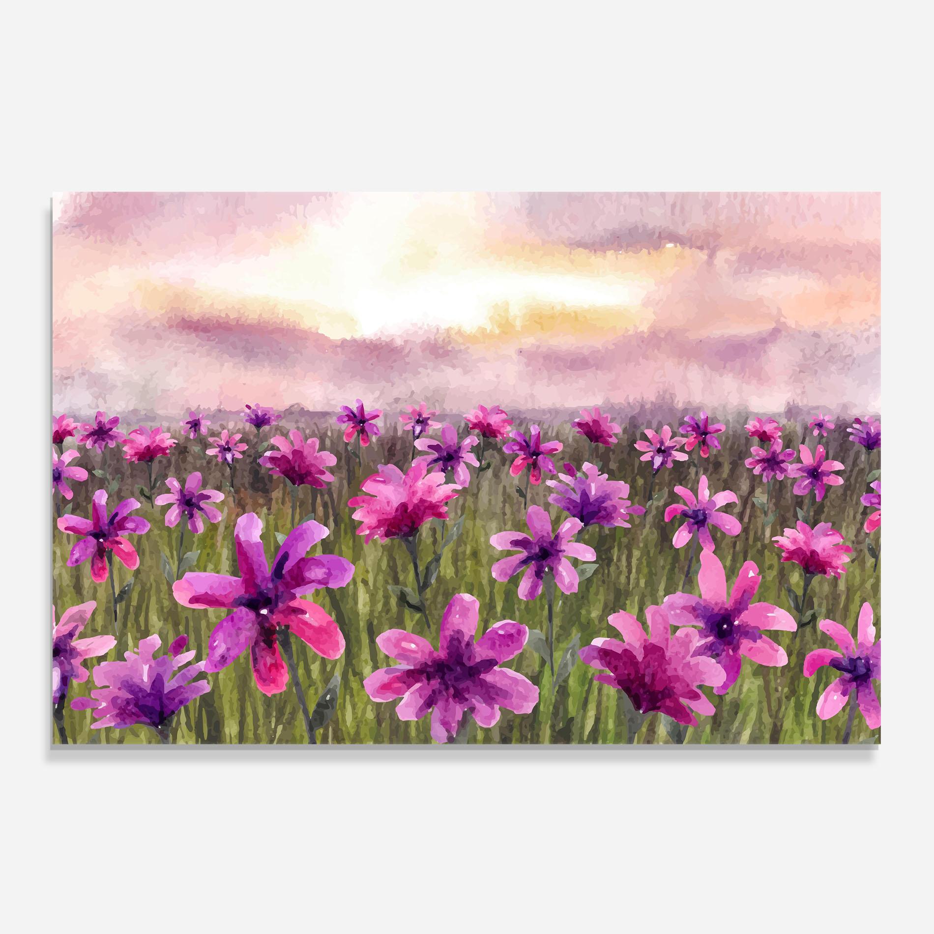 Panou Sticla Bucatarie Purple Flower Spring mockup 0