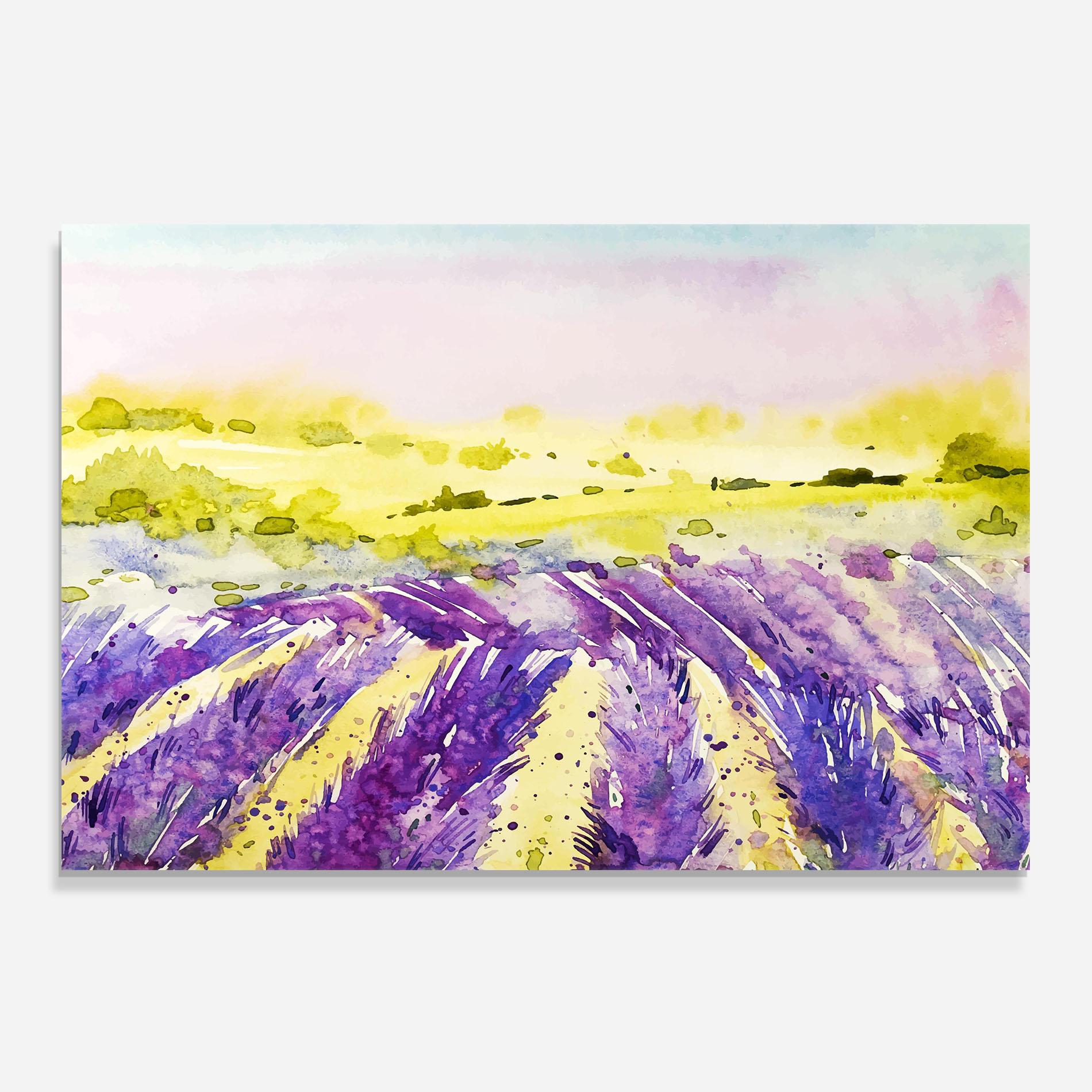 Panou Sticla Bucatarie Purple Spring Field mockup 0